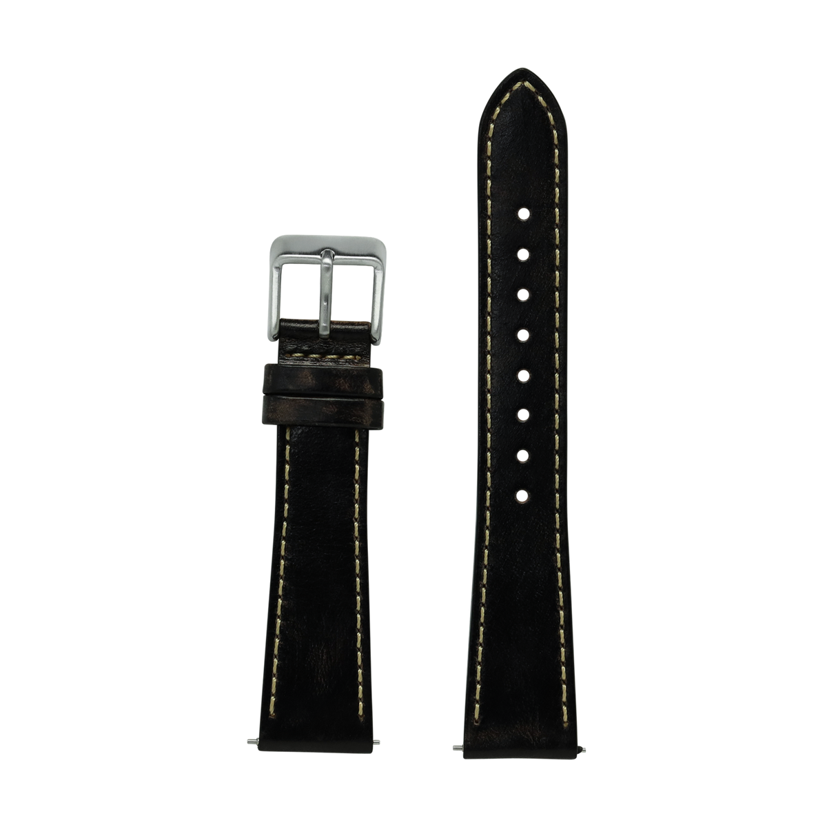 Vintage Leather - Smoked Black | Contrast Stitching for Pixel Watch 1-5 41mm