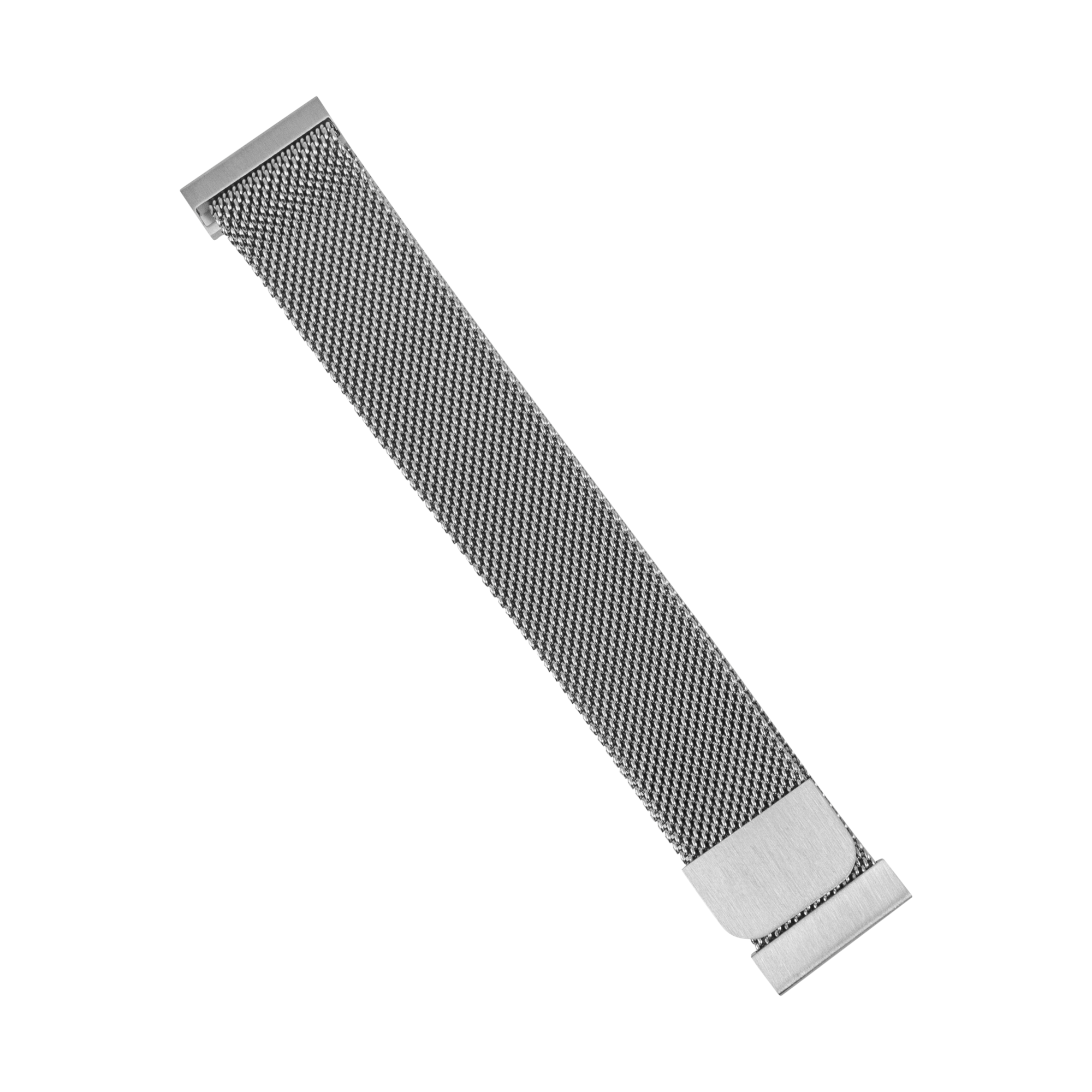 Silver stainless steel Milanese mesh watch band with quick release connector