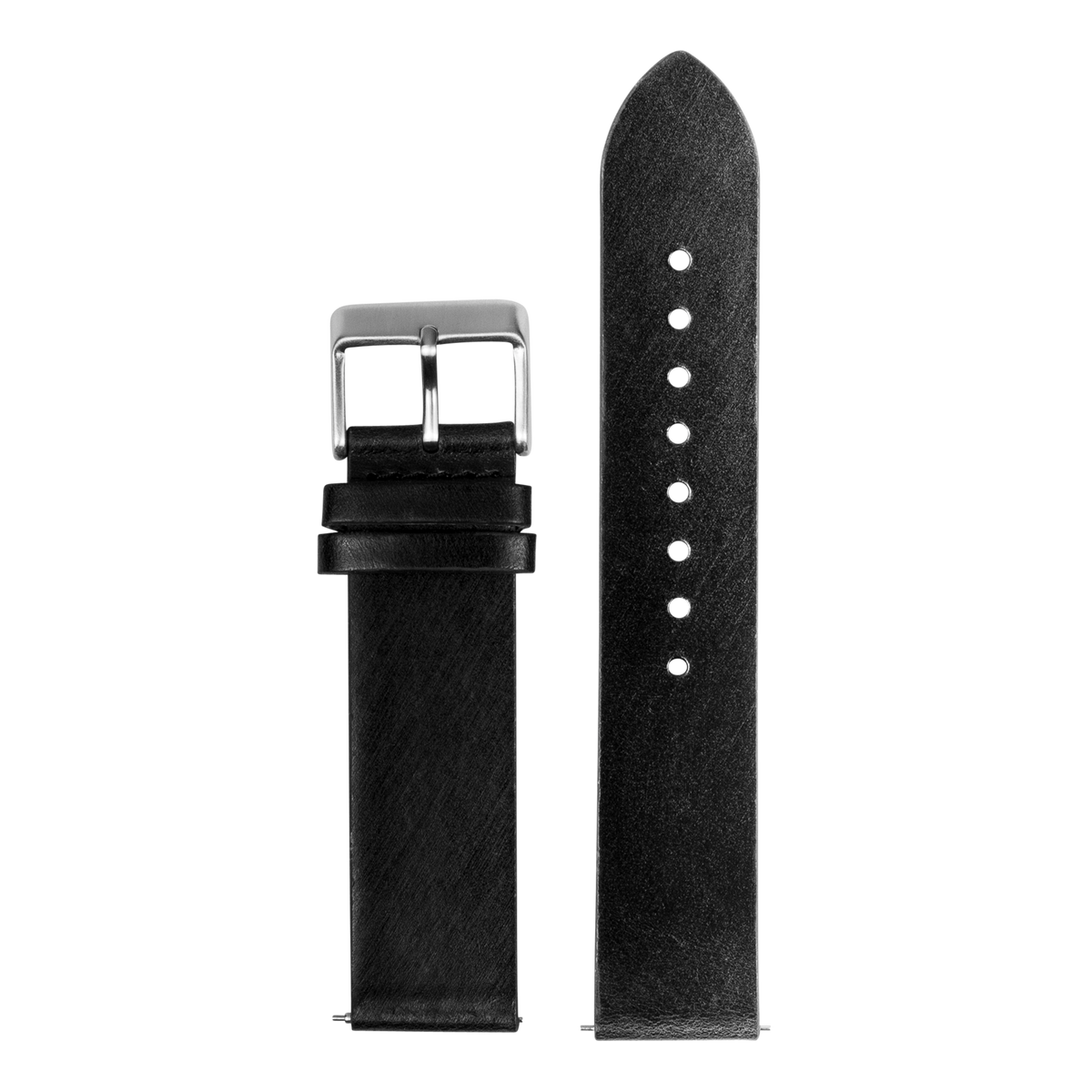 Straight Cut Leather - Black for Pixel Watch 3-5 45mm