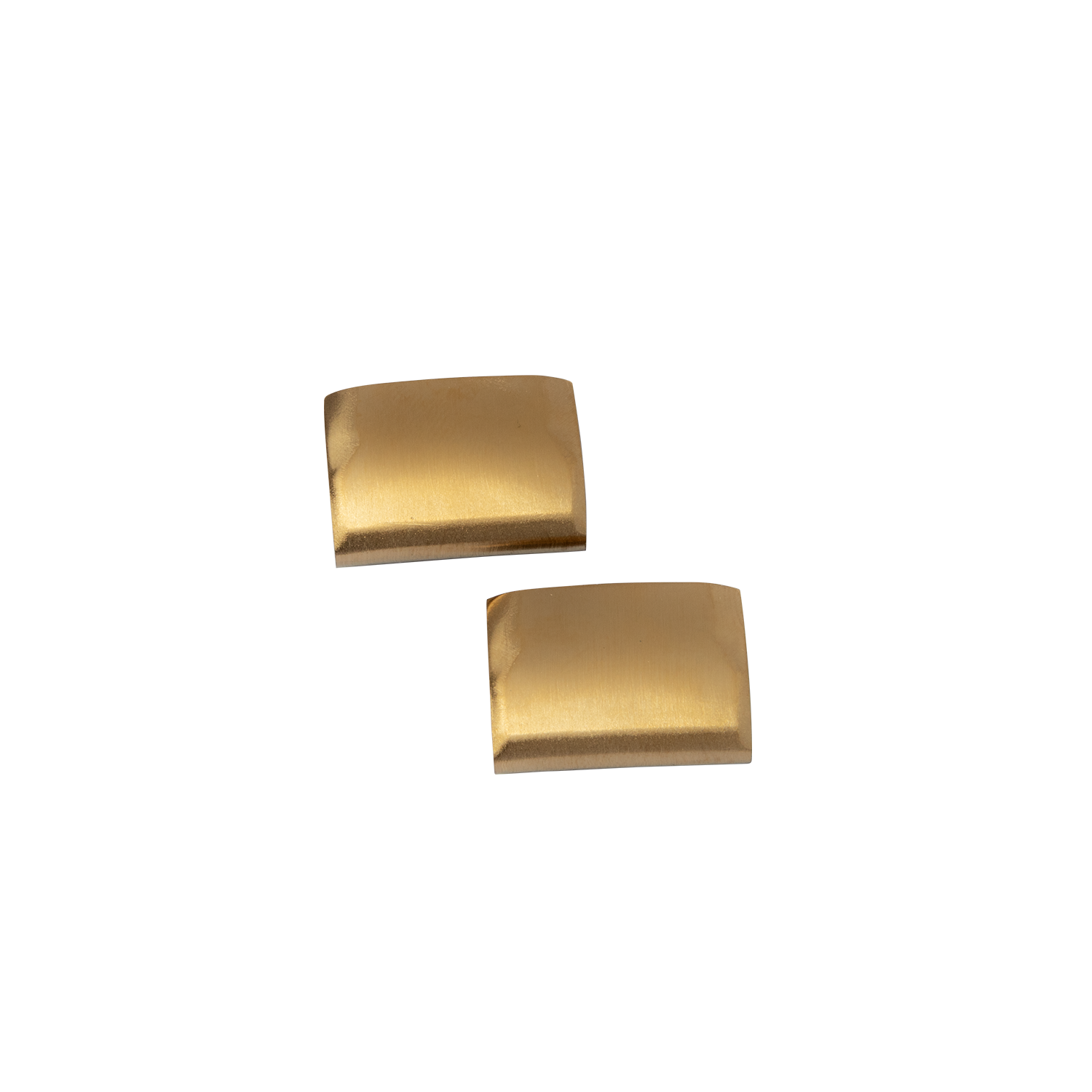 Pair of gold brushed metal spring bar adapters for 22mm watch straps with curved design