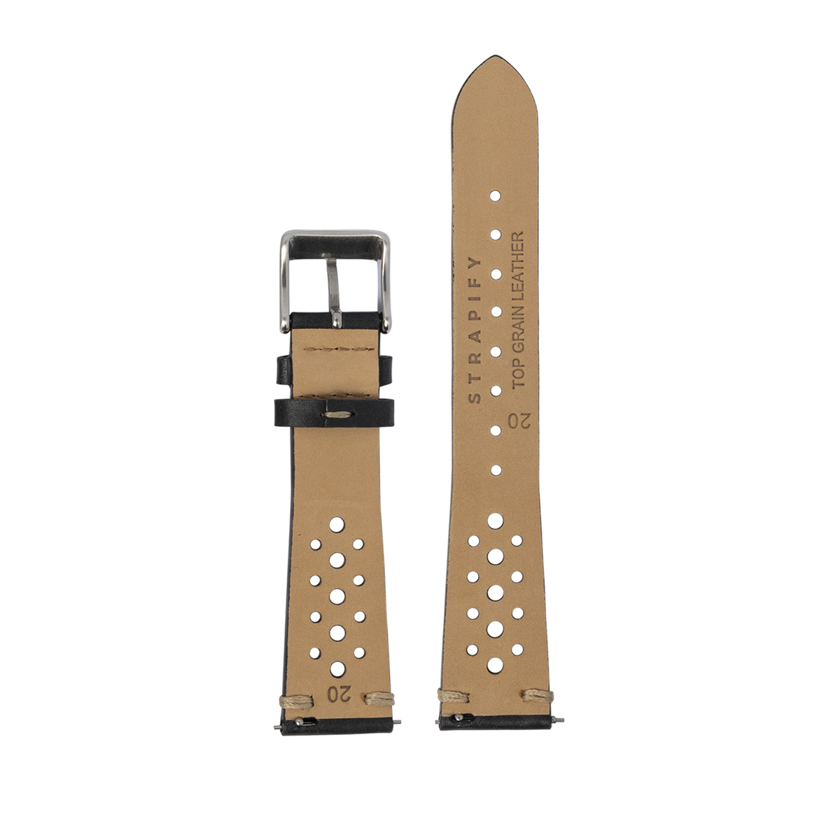 Vintage Rally Leather - Black for Pixel Watch 3-5 45mm