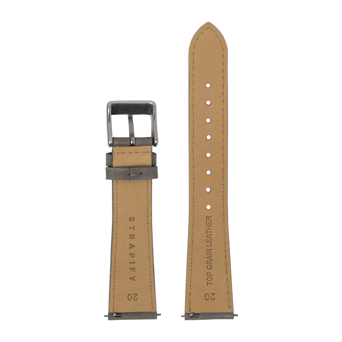 Nubuck Leather - Grey for Pixel Watch 3-5 45mm