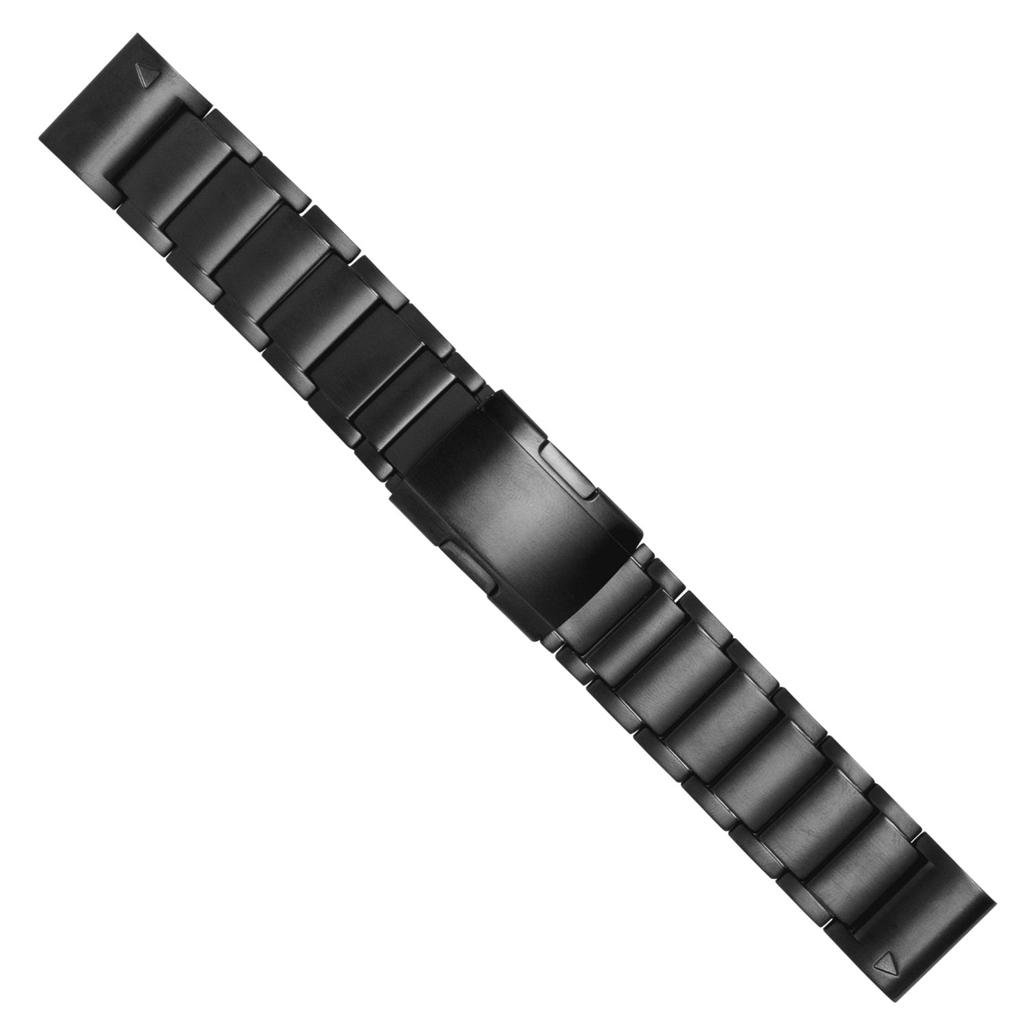 Black titanium link bracelet with segmented design and quick-fit clasp closure