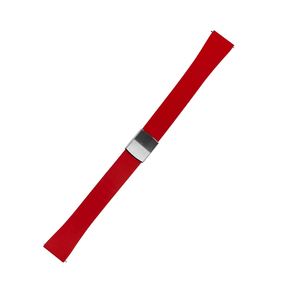 Red FKM rubber watch band with stainless steel leaf-spring deployant clasp for Galaxy Watch 8 and Ultra models