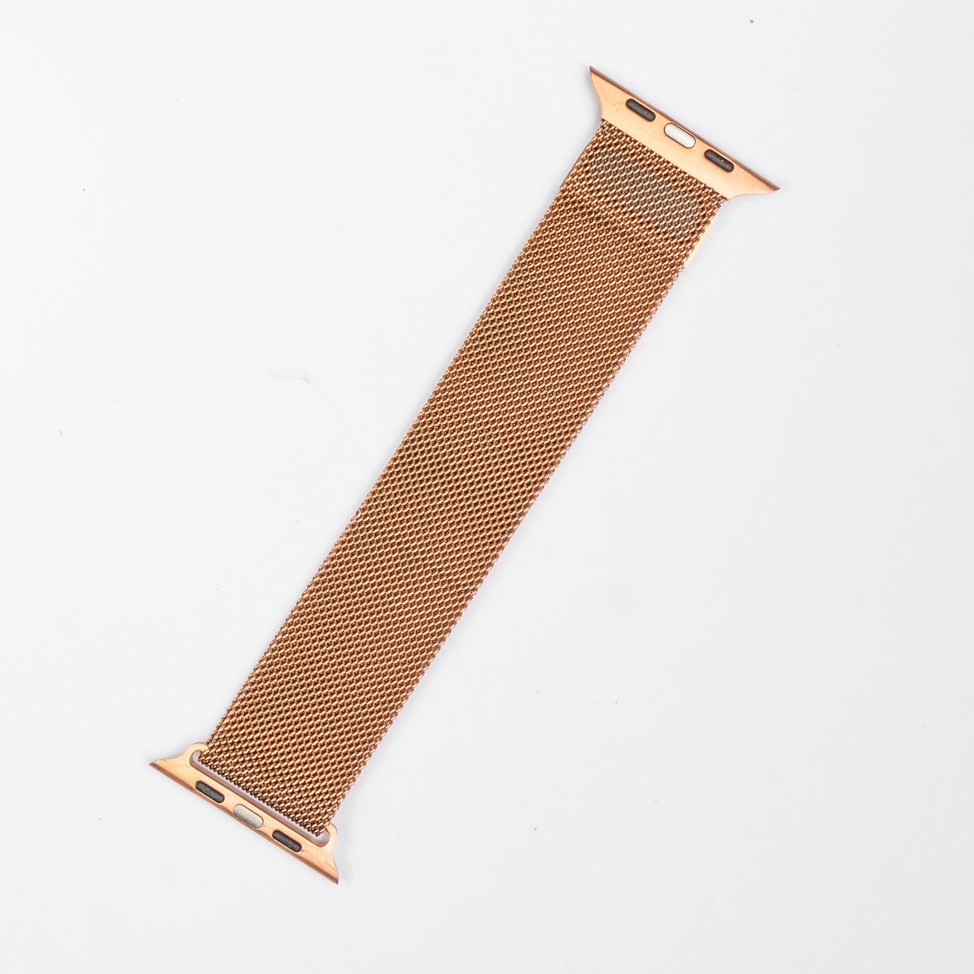 Rose gold Milanese Loop stainless steel band for Apple Watch with magnetic closure and adjustable fit