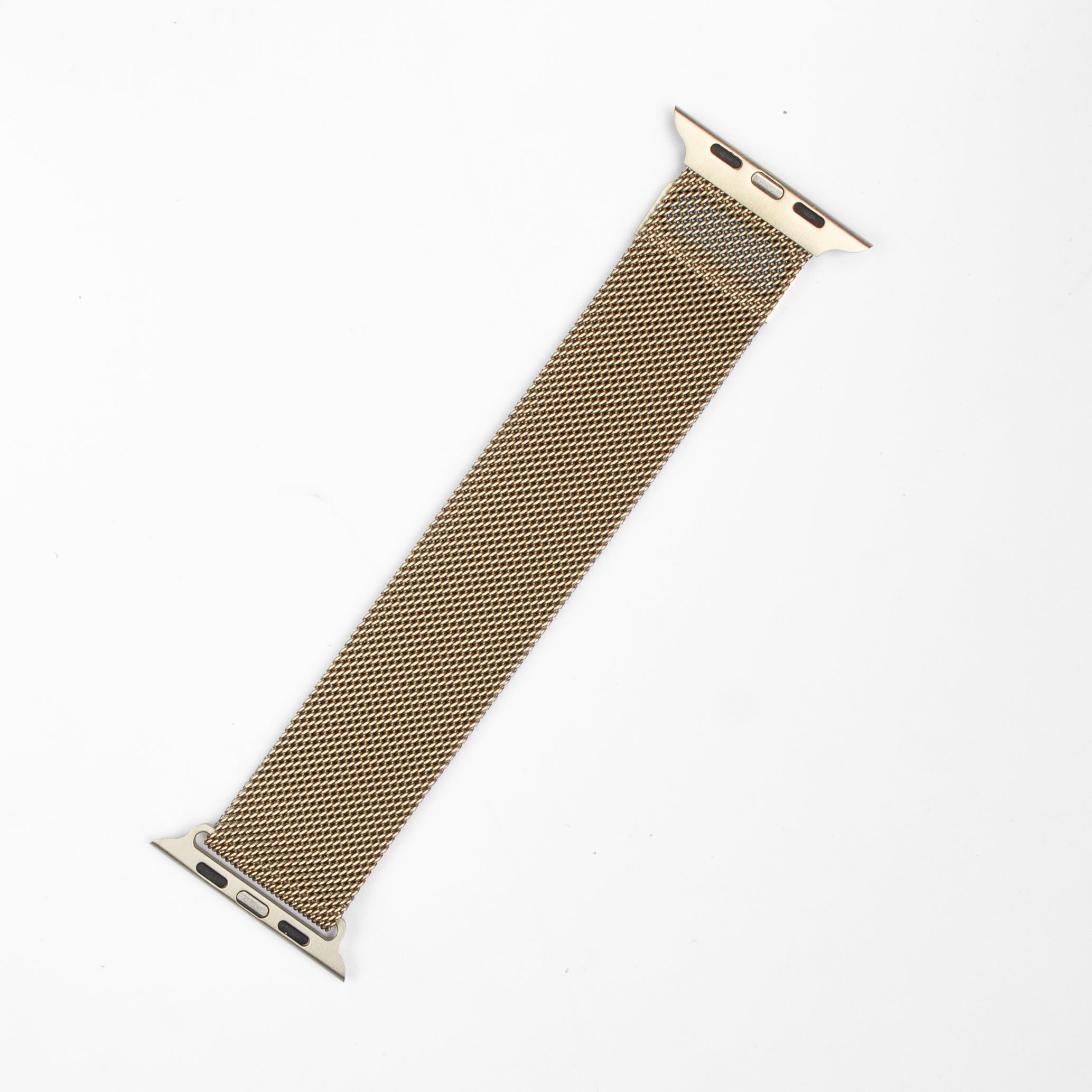 Gold Milanese loop mesh smartwatch band with magnetic closure for Apple Watch