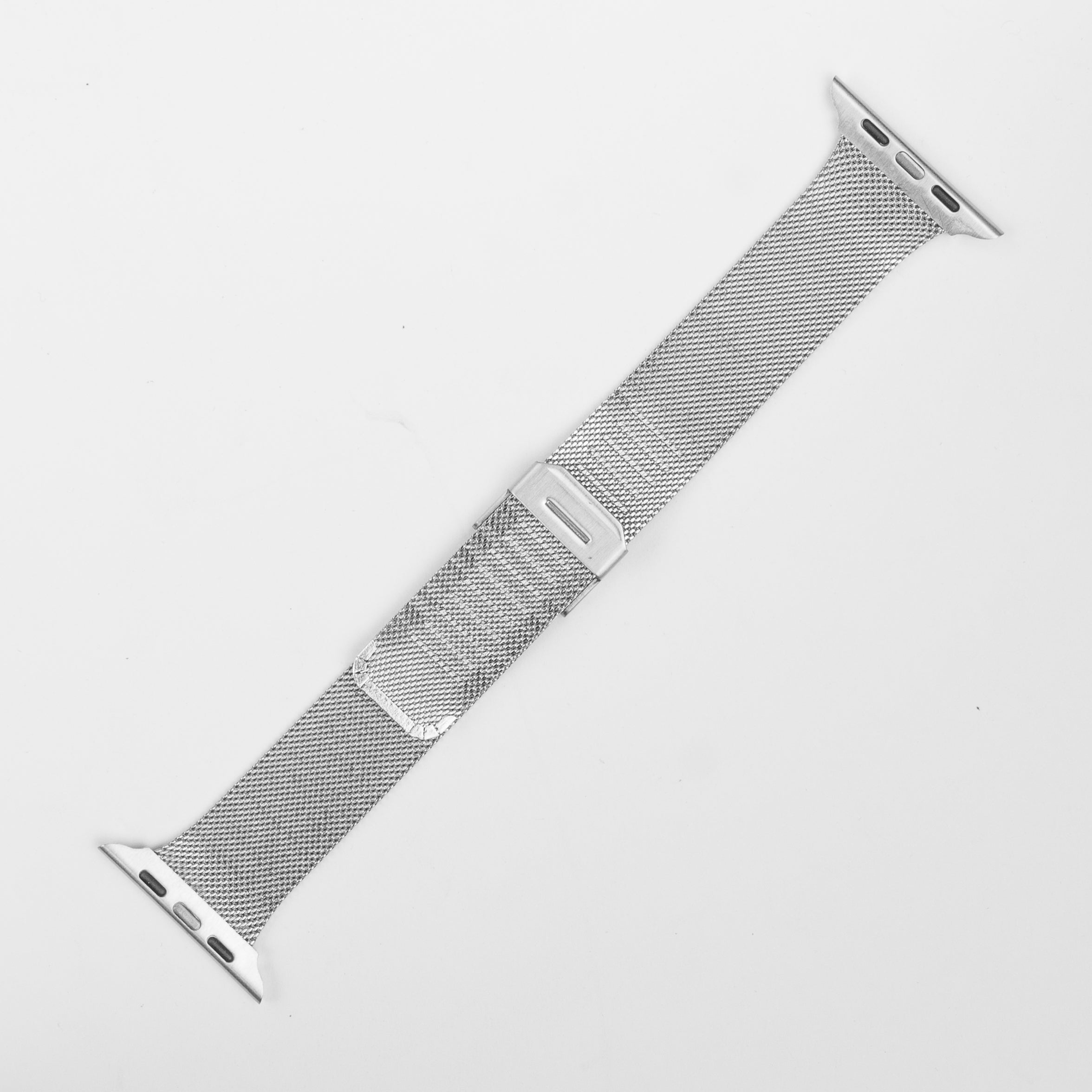 Silver stainless steel Milanese mesh watch band with magnetic clasp for Apple Watch