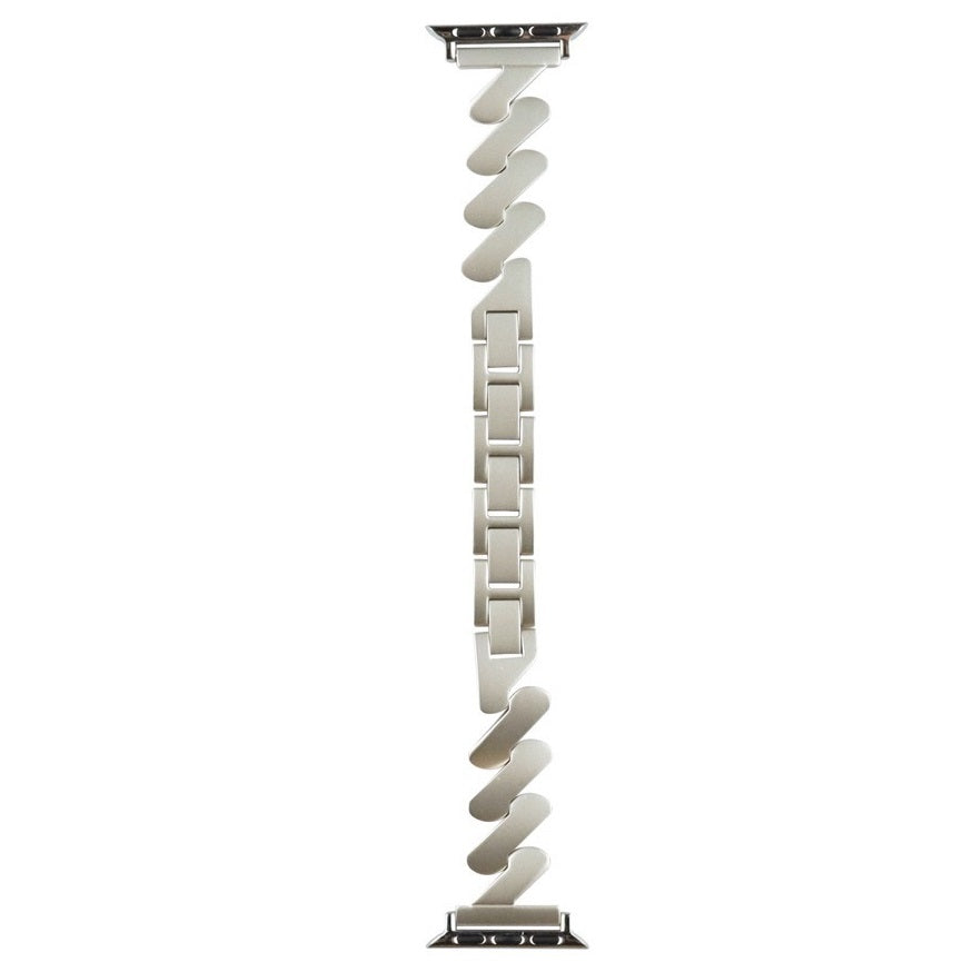 Starlight jagged link bracelet for Apple Watch with stainless steel connector and curved link design