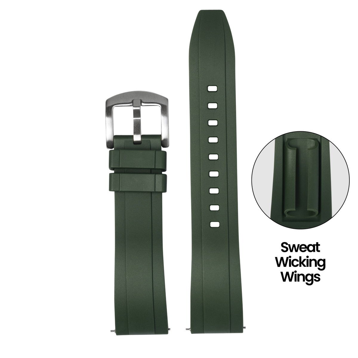 Kingston FKM Rubber - Forest Green for Pixel Watch 1-5 41mm