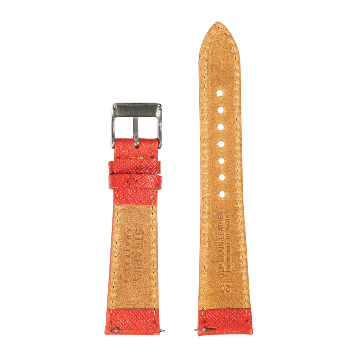 Saffiano Leather - Red for Pixel Watch 1-5 41mm