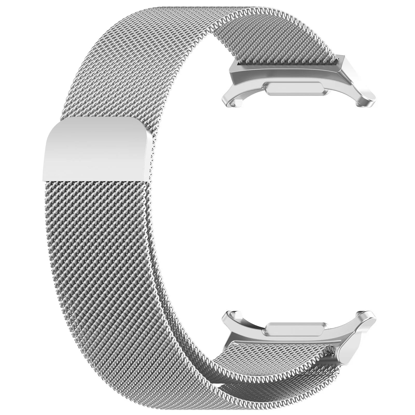Silver stainless steel Milanese mesh watch band with magnetic closure for Galaxy Watch Ultra