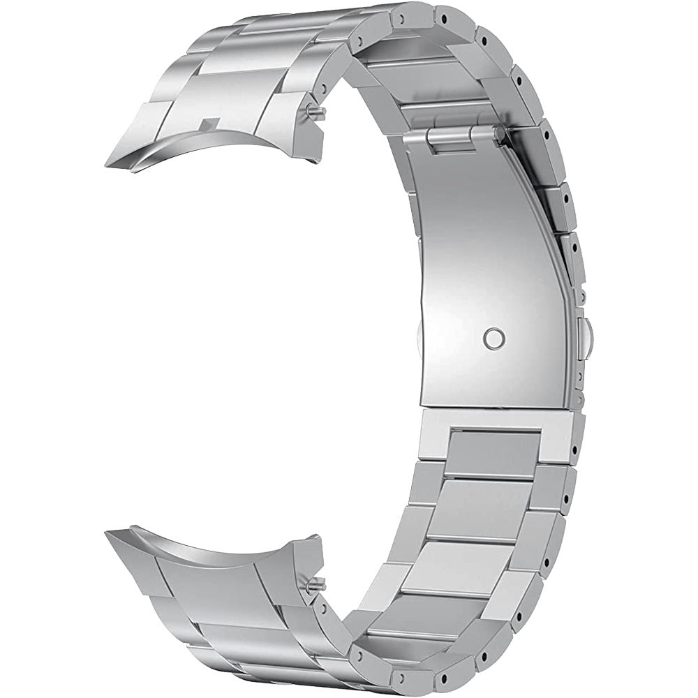 Stainless steel fitted watch band bracelet for Galaxy Watch 4-7 with secure clasp closure