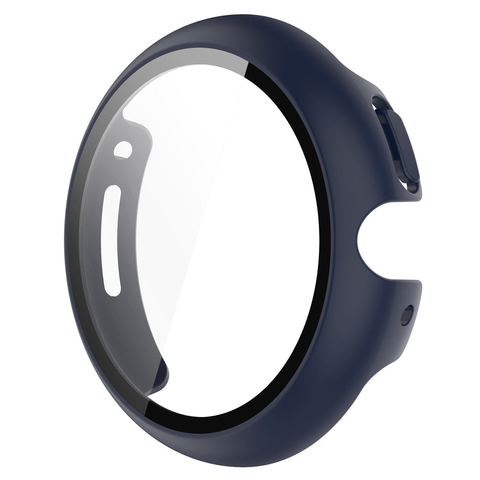 Midnight blue protective silicone case for Google Pixel smartwatch with ventilation slots and button cutouts