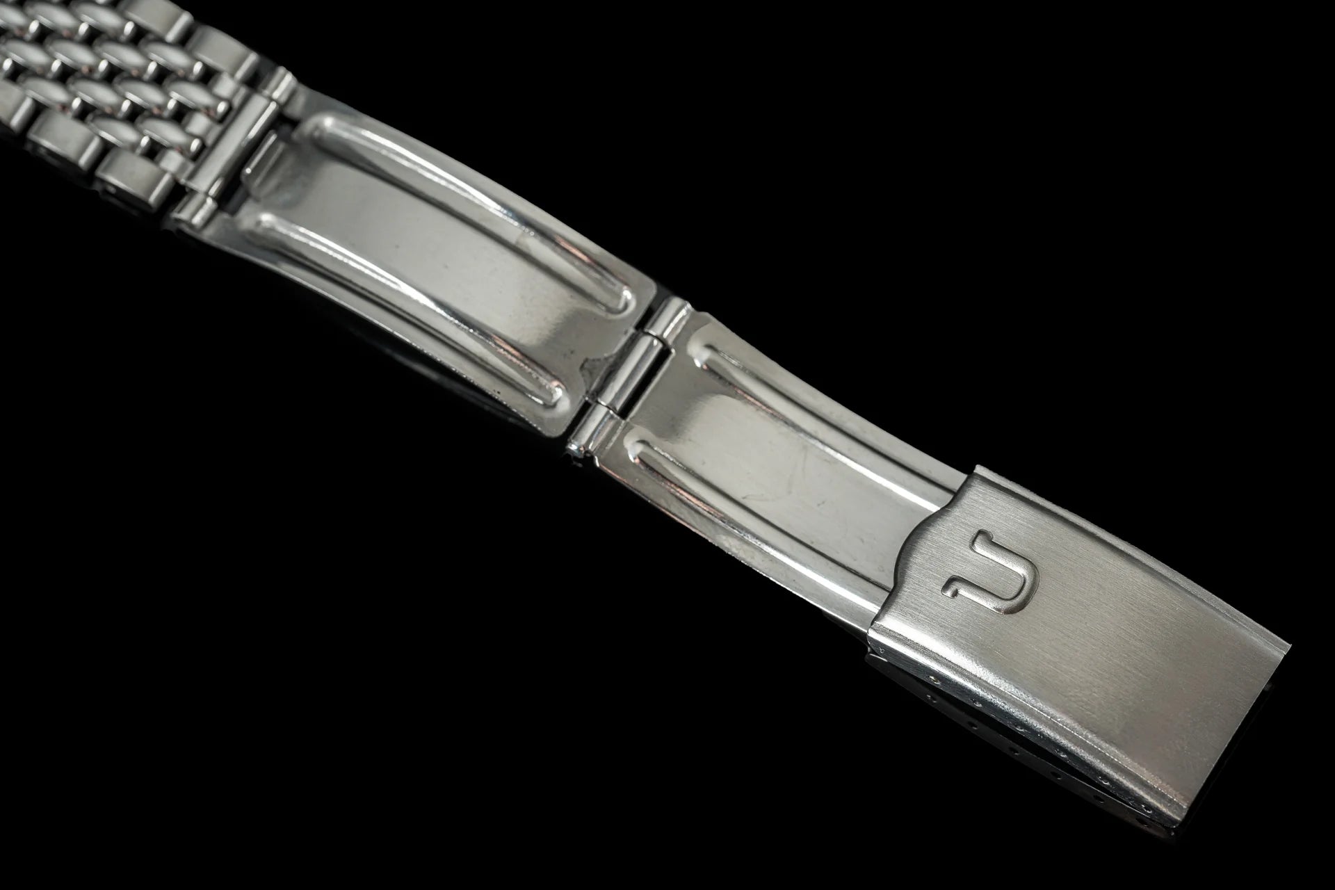 Stainless steel Beads of Rice bracelet with polished links and secure clasp for Omega Constellation watch