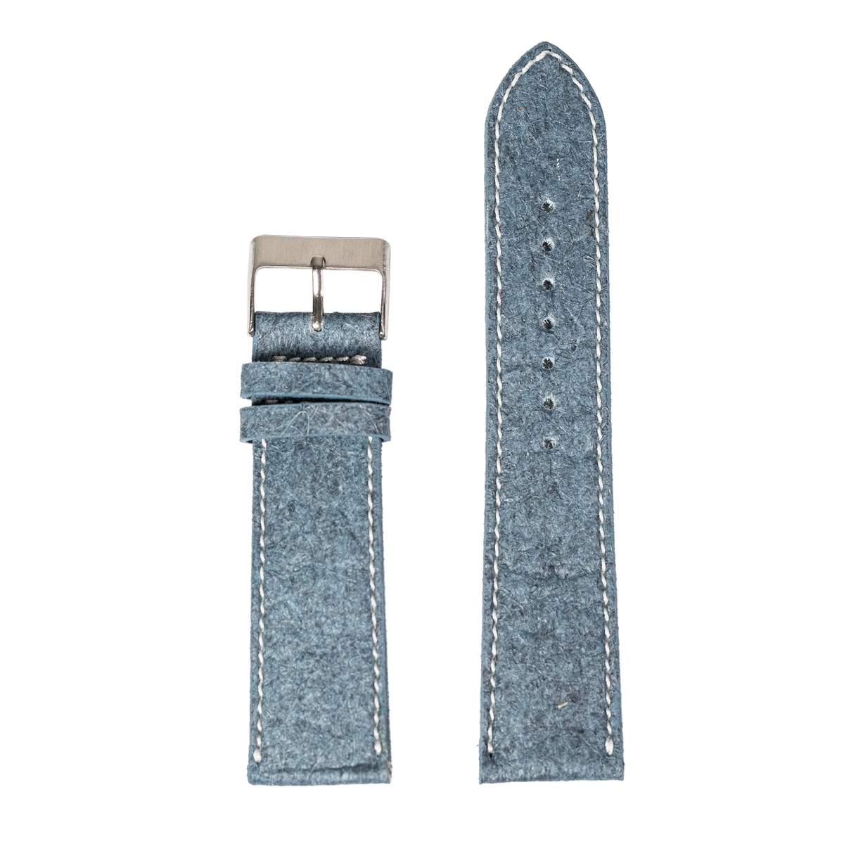 Pineapple Vegan Leather - Denim Blue | White Stitching for Pixel Watch 1-5 41mm