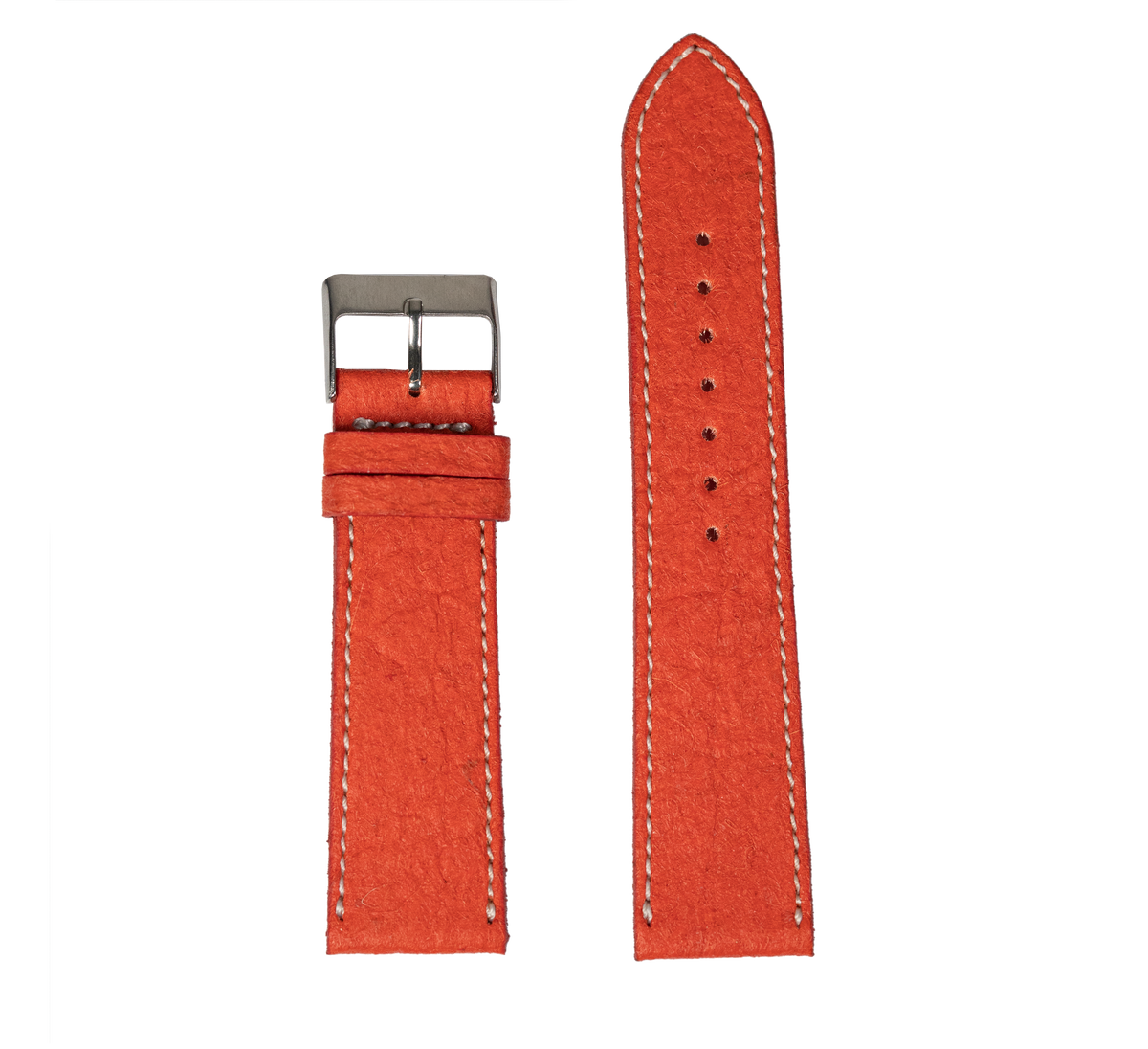 Pineapple Vegan Leather - Red | White Stitching for Pixel Watch 3-5 45mm