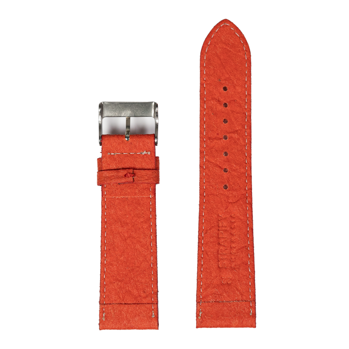 Pineapple Vegan Leather - Red | White Stitching for Pixel Watch 3-5 45mm