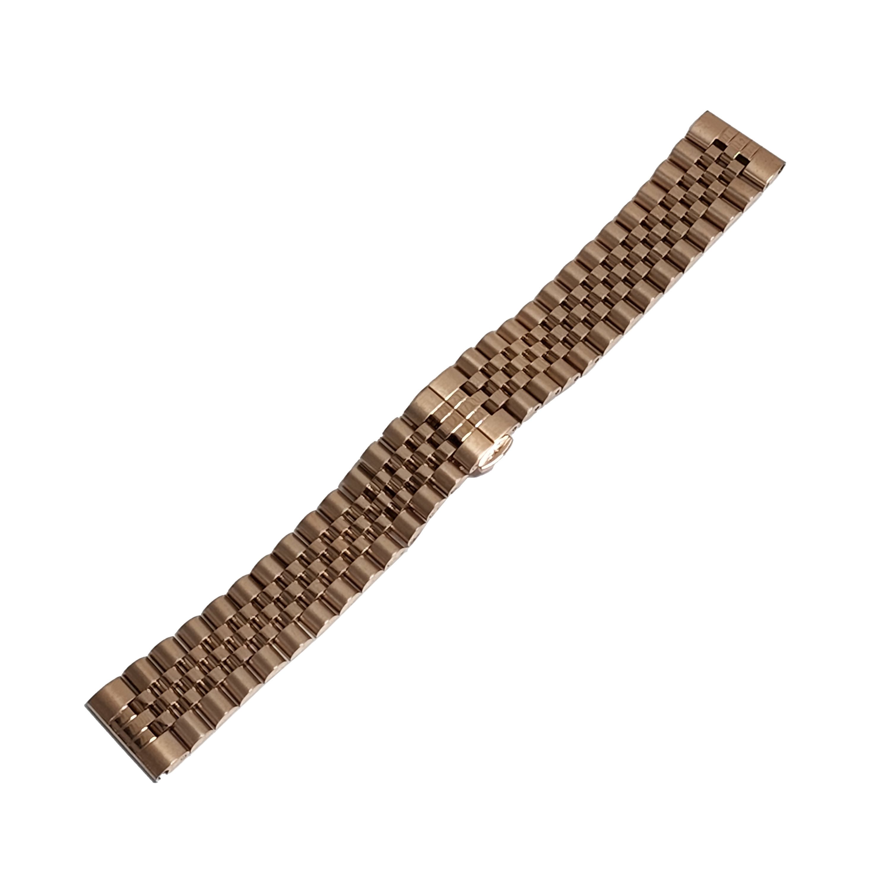 Rose gold jubilee bracelet with interlocking links for Galaxy Watch 8 and Ultra smartwatch replacement strap