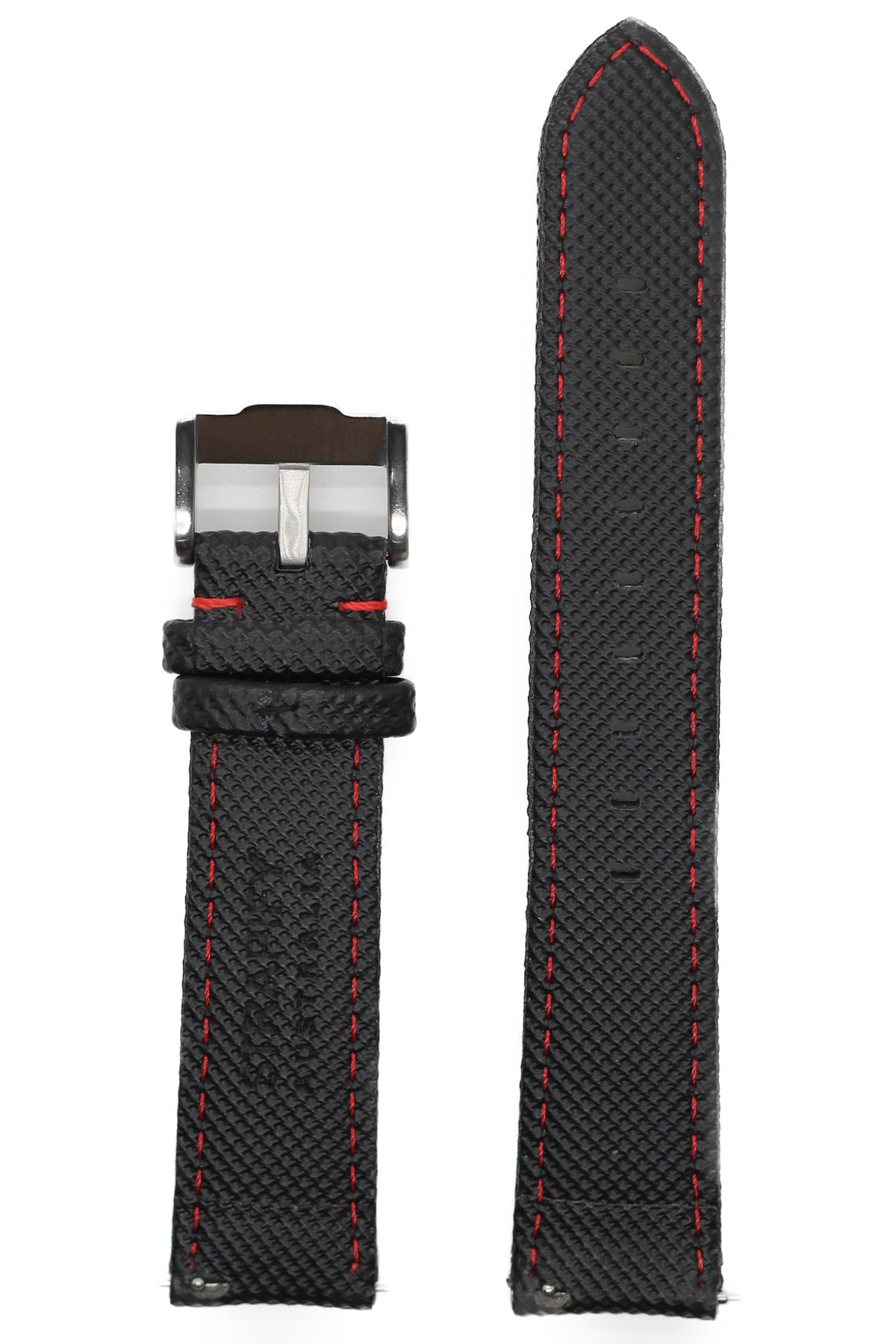 Sailcloth - Black | Red Stitching for Pixel Watch 1-5 41mm