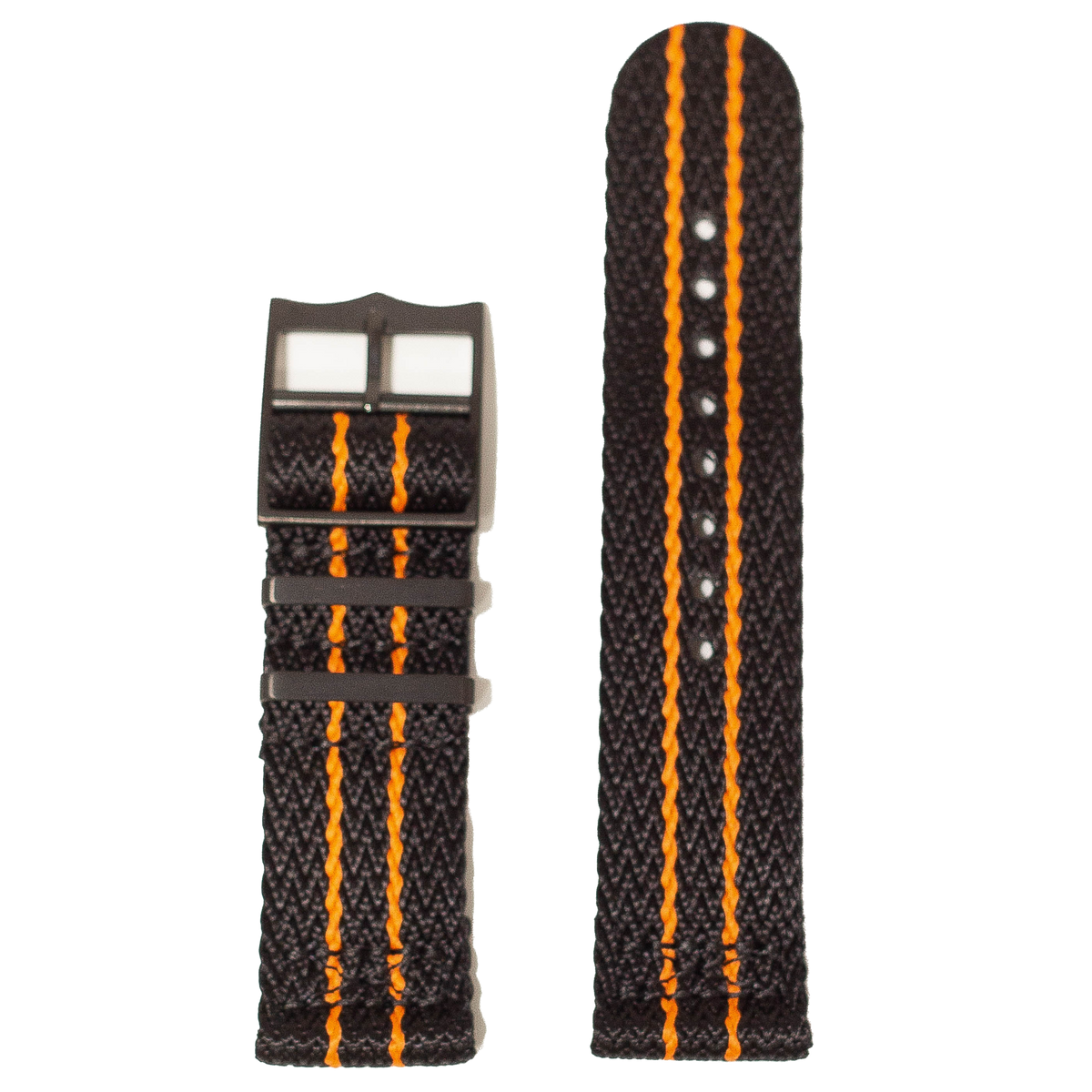 Sharktooth Militex watch strap 26mm black orange stripes quick fit hardware tactical band