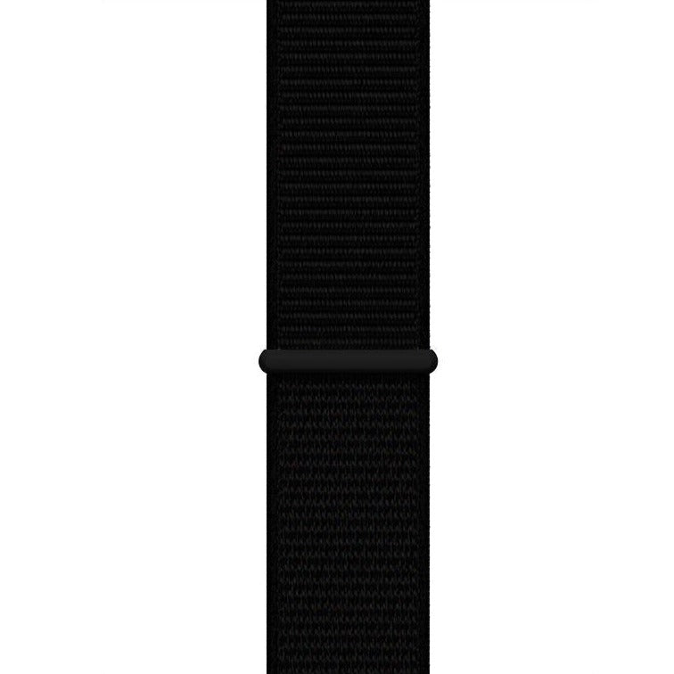 Black sports loop velcro watch band with quick release connector for smartwatch replacement strap