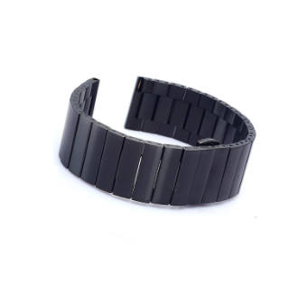 Black stainless steel bracelet for Galaxy Watch 8 Ultra with deployant clasp closure
