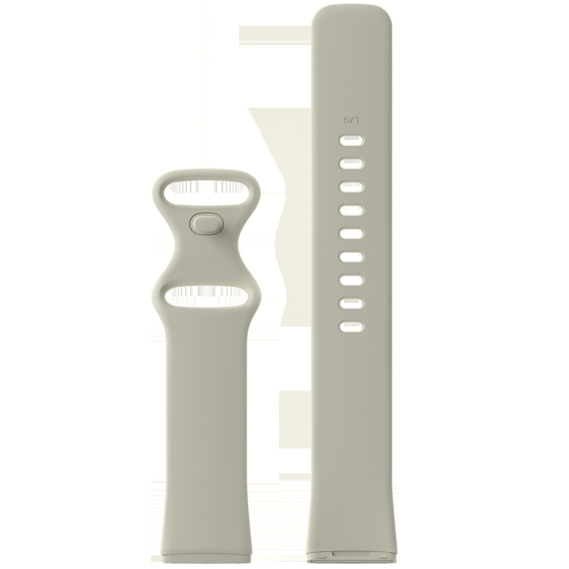 Beige silicone watch band and sport strap for Fitbit Versa 3, 4, Sense 1 and 2 smartwatches
