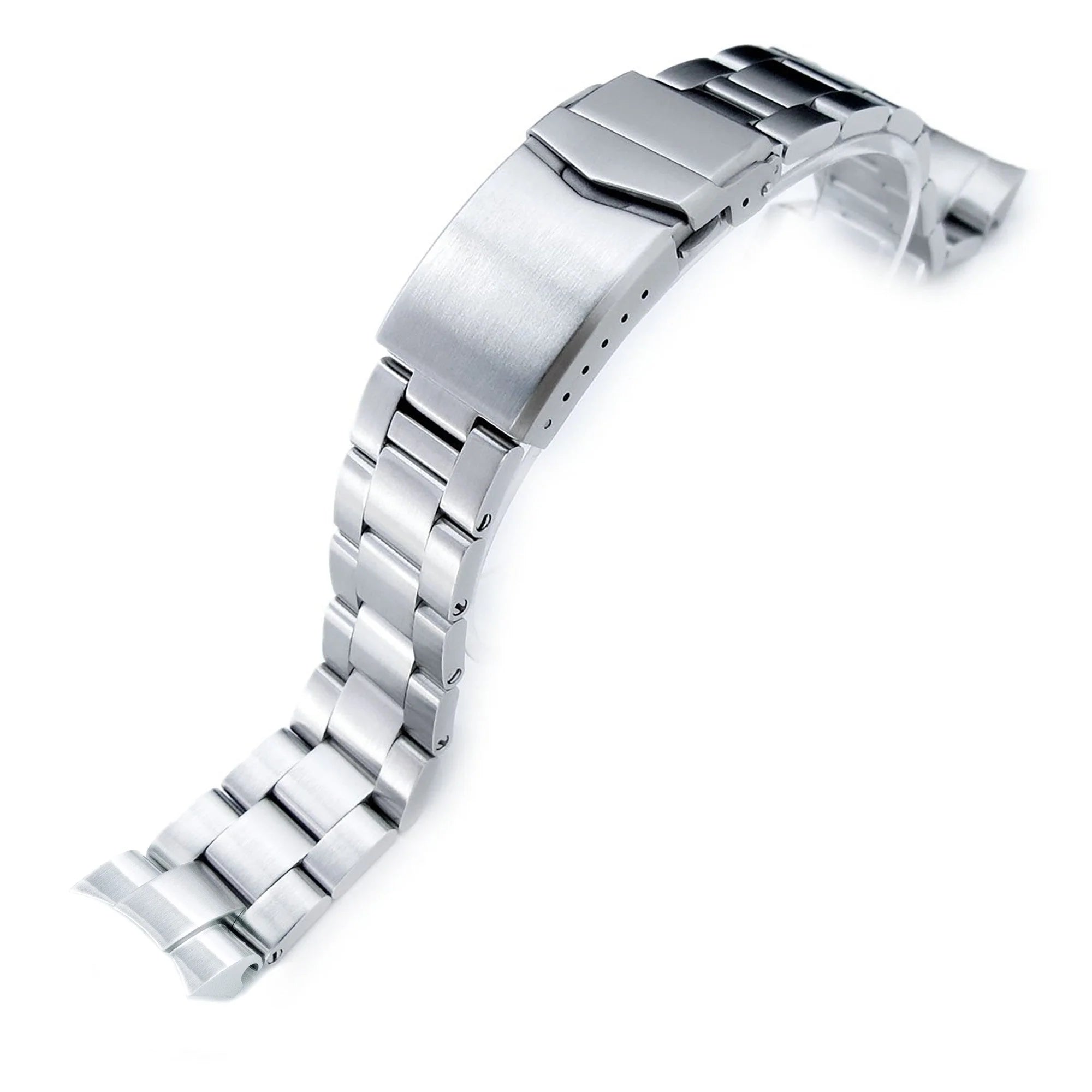 Stainless steel Super-O Boyer bracelet with solid links and deployment clasp for Seiko Solar SSC015 watch