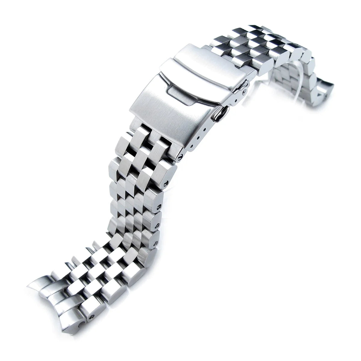 Strapcode Super Engineer II stainless steel watch bracelet with solid end links and deployant clasp for Seiko SKX007