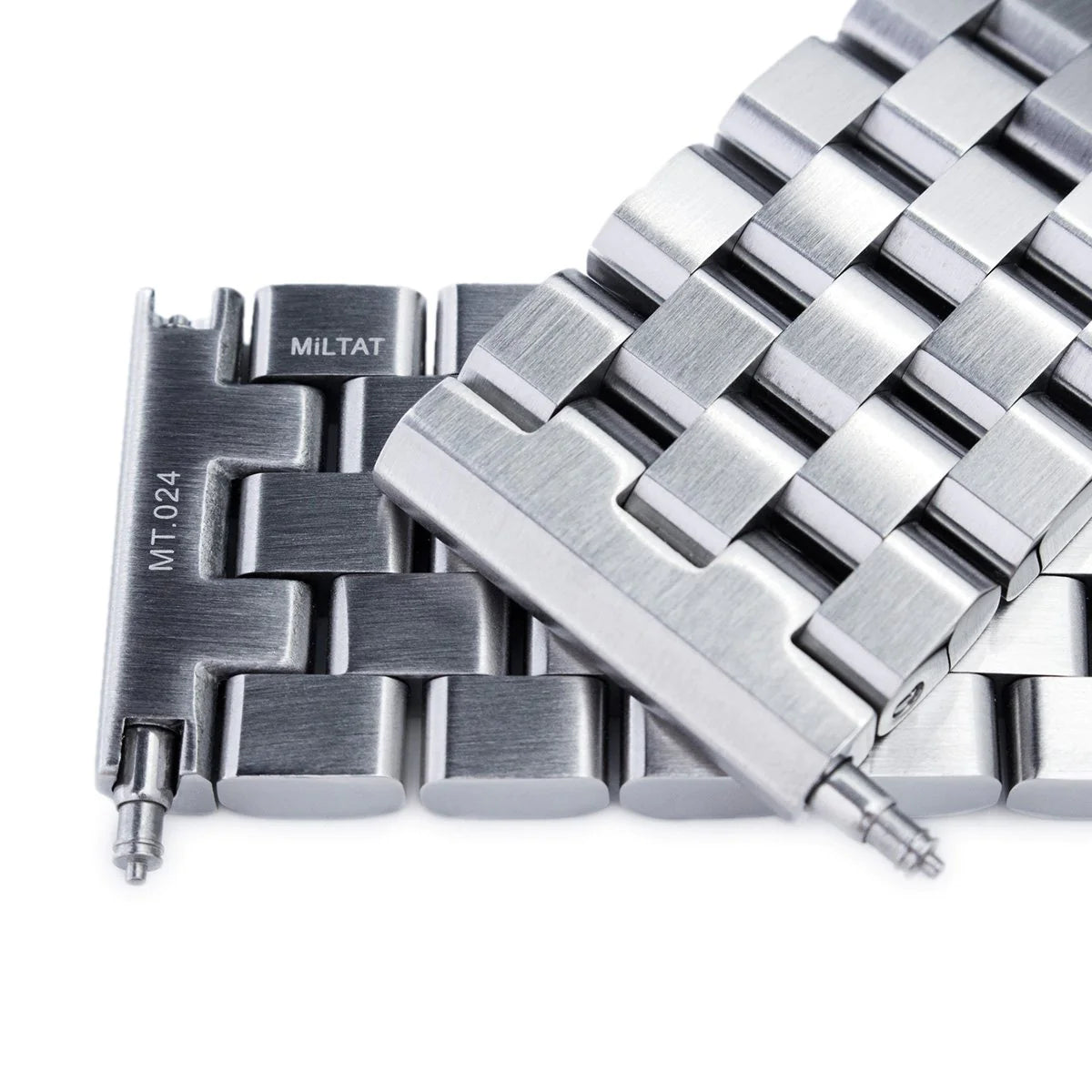 Strapcode Engineer Bracelet with V-Clasp, stainless steel watch band with solid links and secure clasp