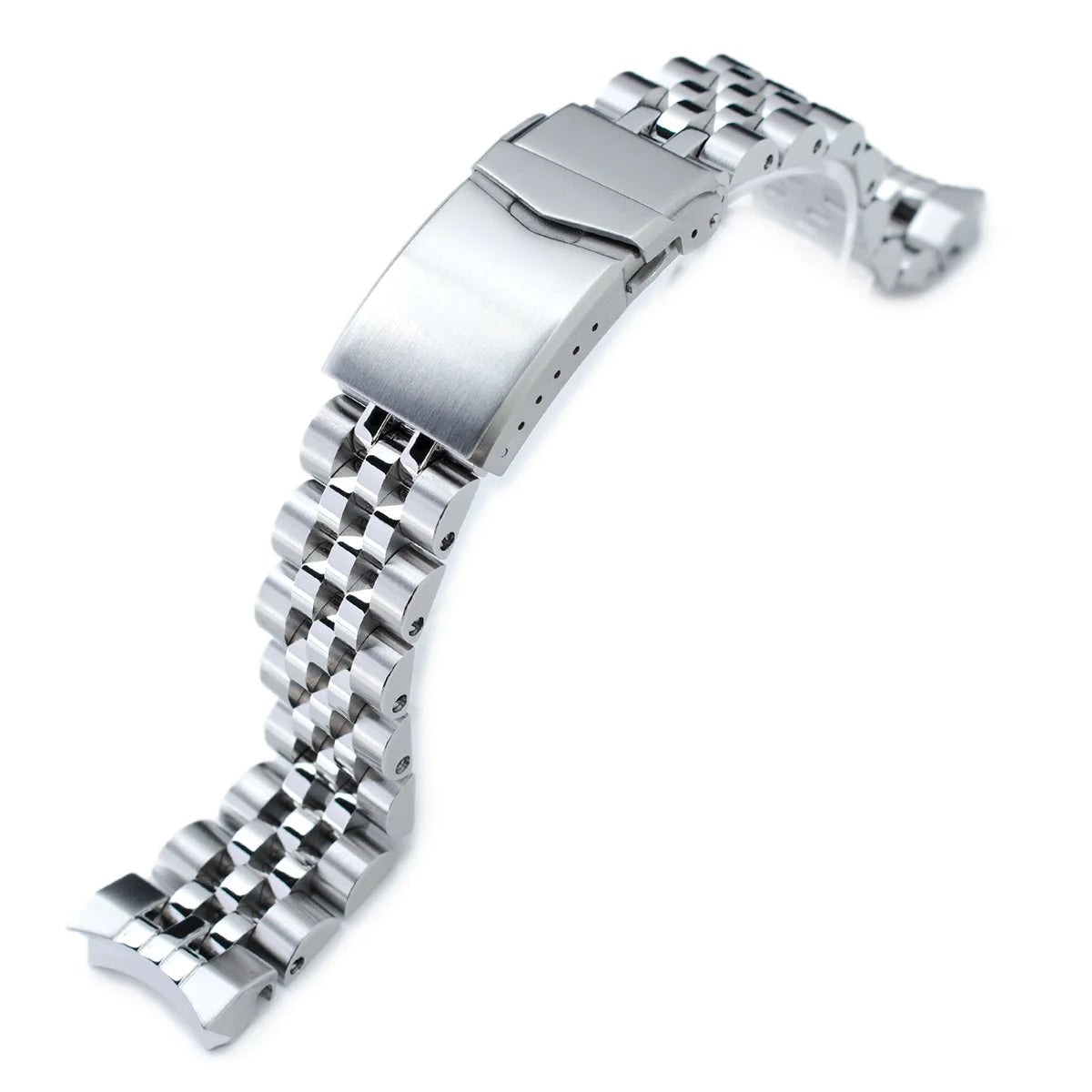 Stainless steel Angus-J Louis watch bracelet for Seiko Sumo SBDC001 SBDC031 SPB101 with solid link construction and fold-over clasp