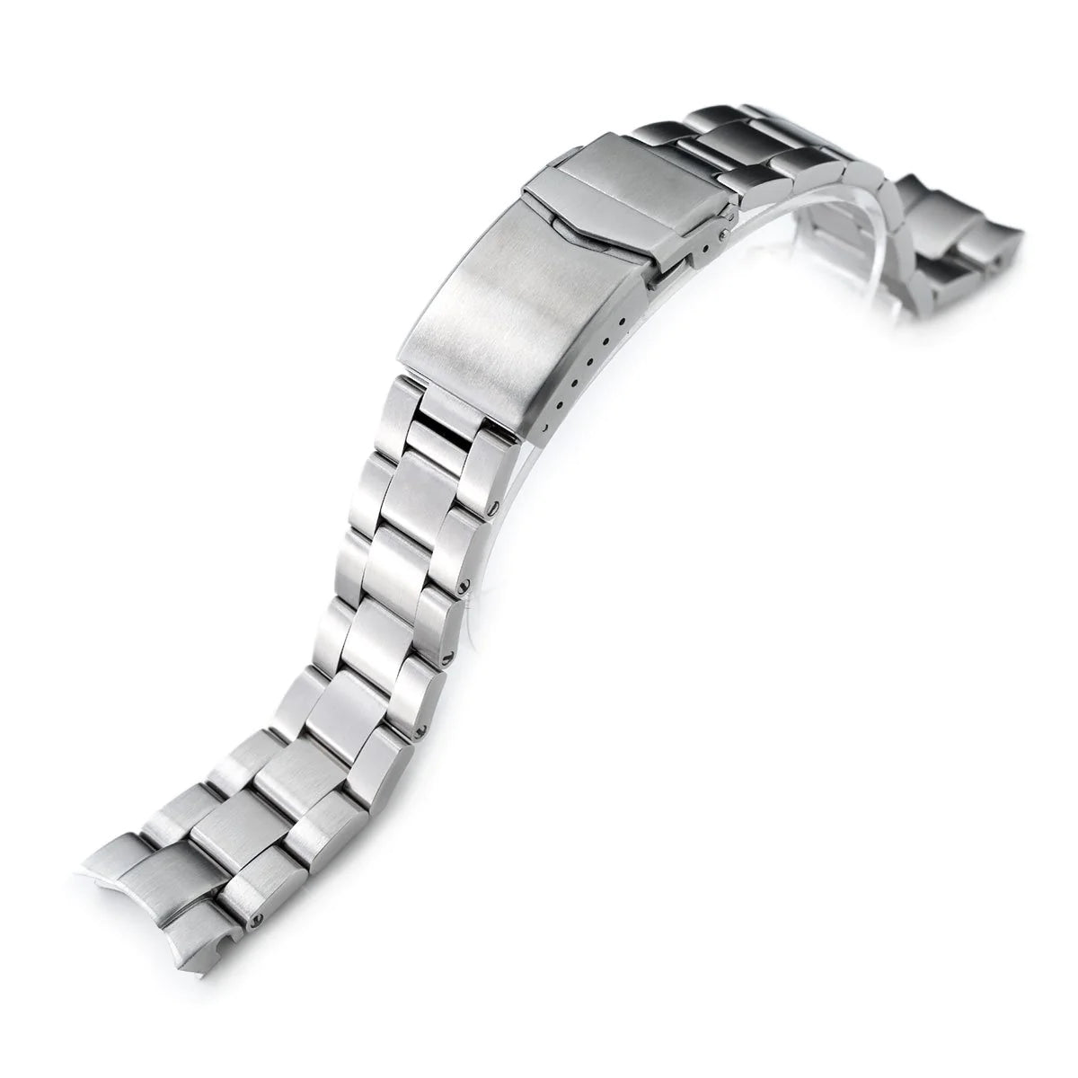 Strapcode Super-O Boyer stainless steel watch bracelet with solid end links and diving clasp for Seiko Alpinist and Hamilton Khaki Field 20mm