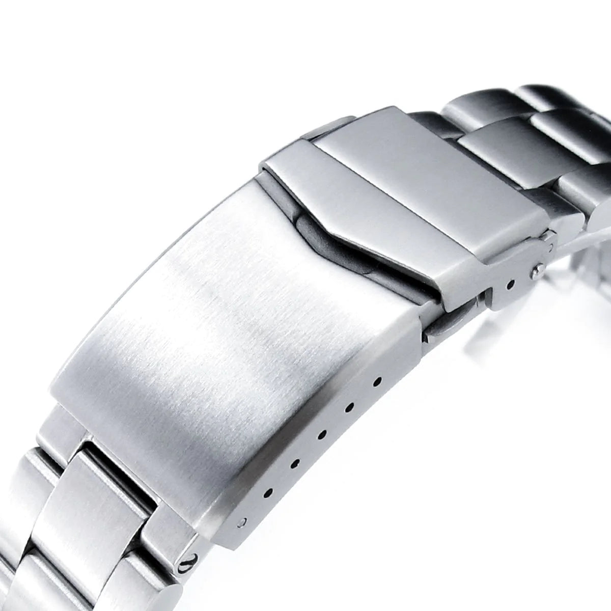 Stainless steel super-O Boyer watch bracelet with solid end links and brushed finish for Seiko Alpinist SARB017 and Hamilton Khaki Field 20mm