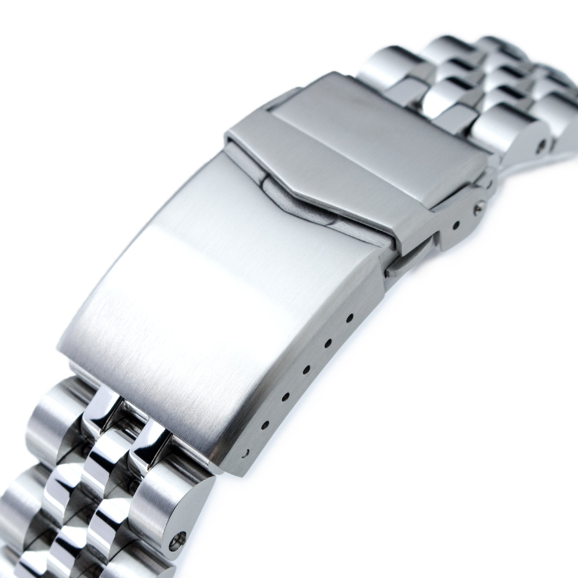 Stainless steel metal watch bracelet with solid end links and folding clasp for Seiko SKX007