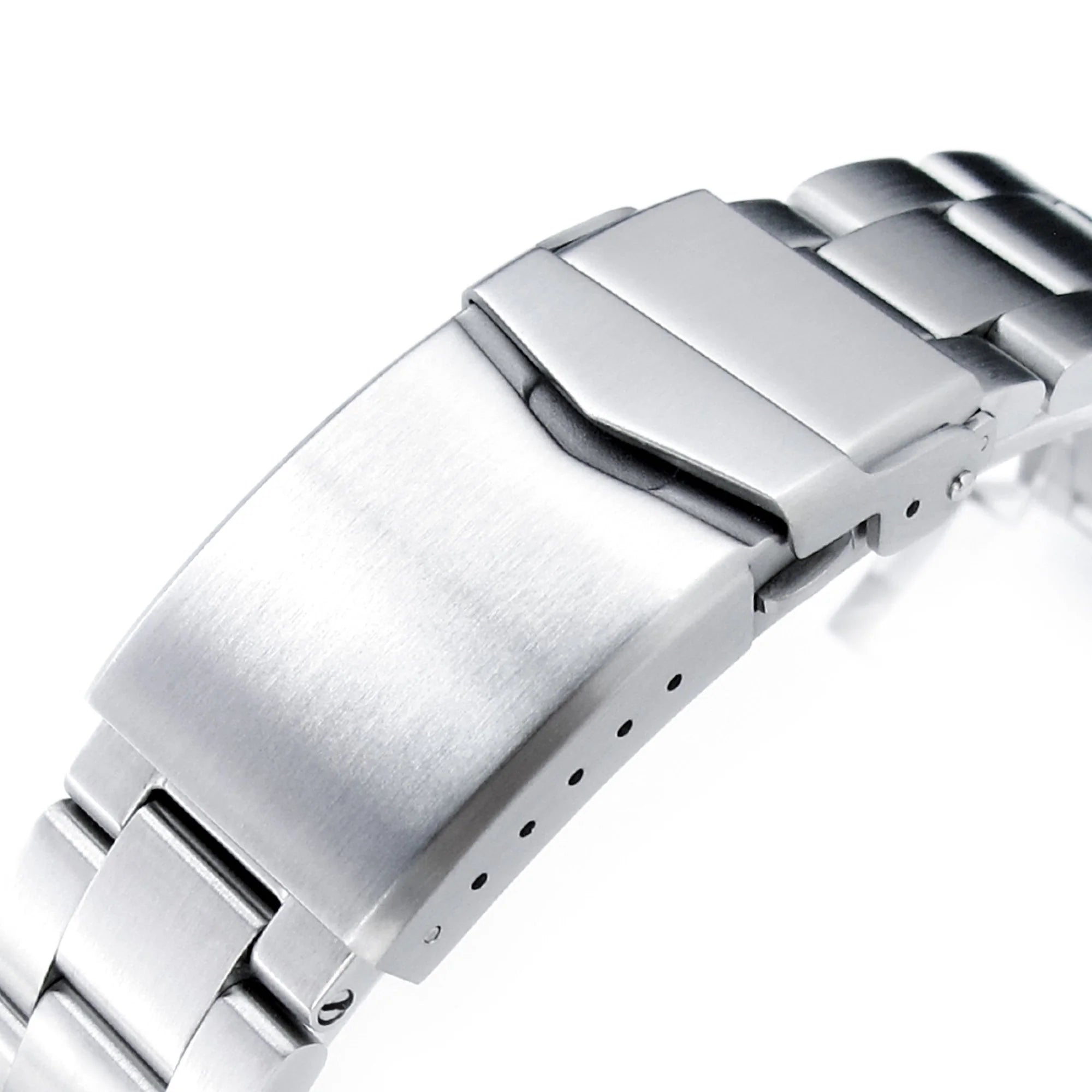 Stainless steel Super-O Boyer watch strap with polished buckle for Orient Triton dive watch replacement band