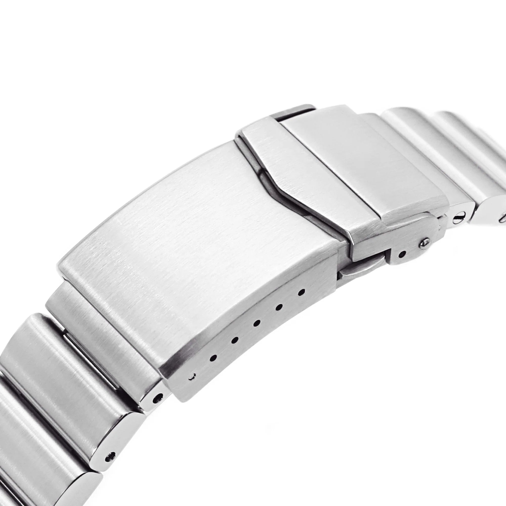 Strapcode Bandoleer brushed stainless steel bracelet with secure clasp for Seiko SKX007 watch
