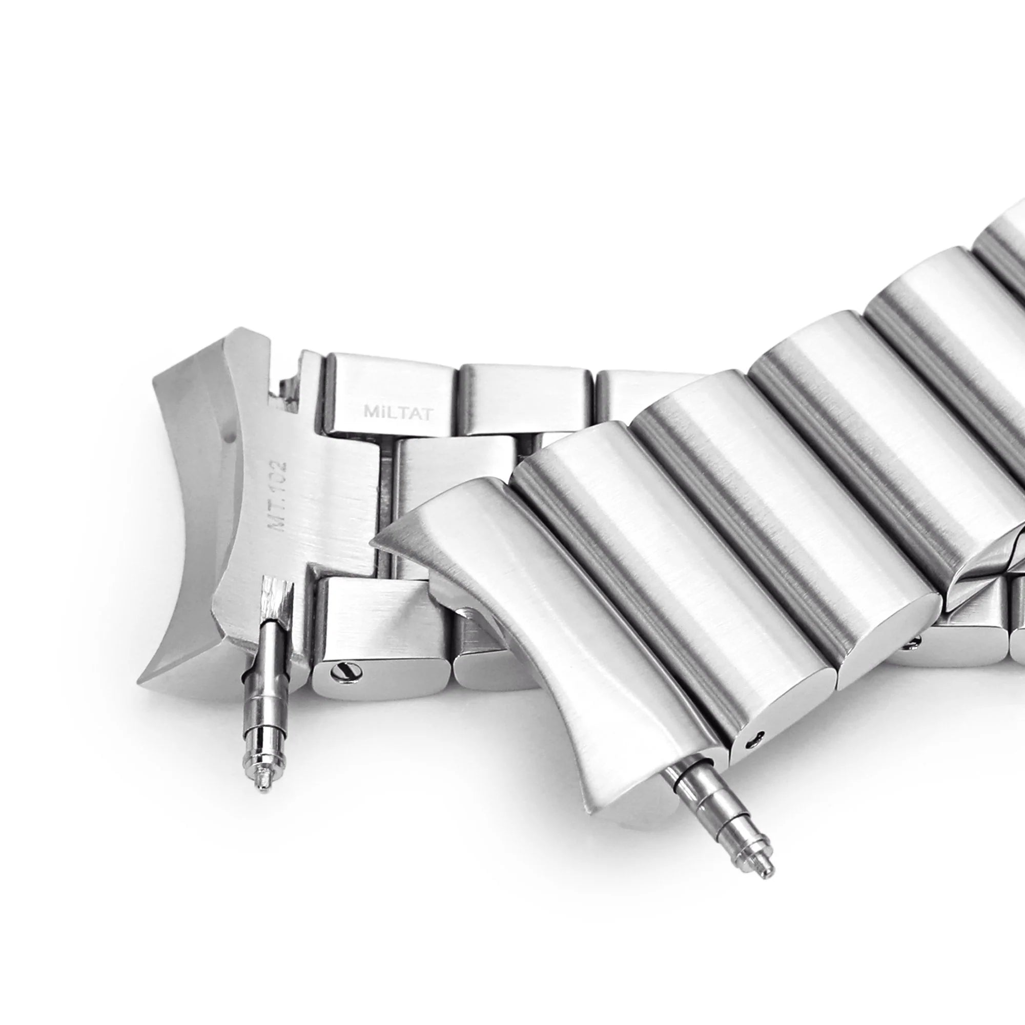 Stainless steel Bandoleer bracelet for Seiko SKX007 with solid link construction and secure clasp