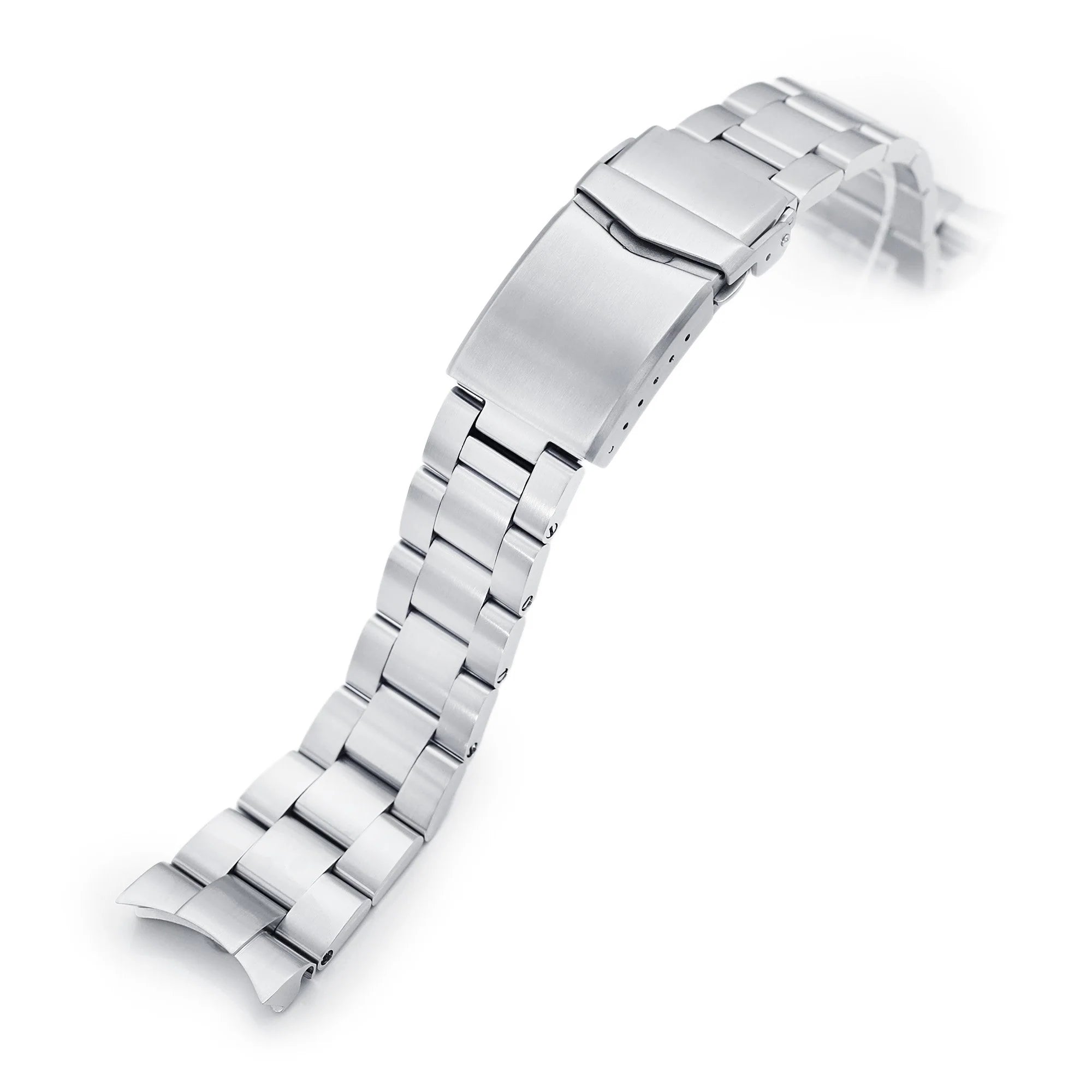 Stainless steel Super-O Boyer watch bracelet for Orient Kamasu with solid links and secure clasp