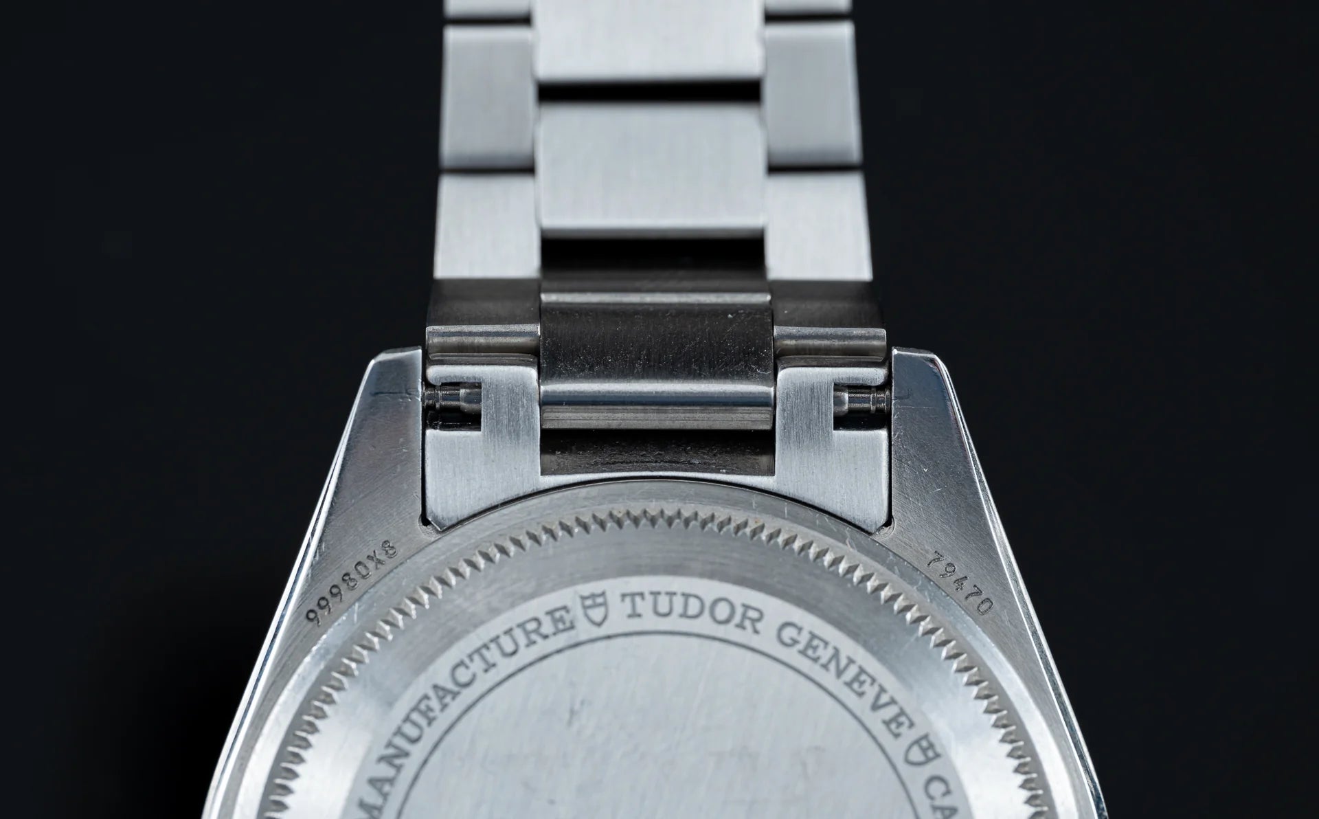 Two-tone stainless steel watch bracelet with solid end links and secure clasp for Tudor Black Bay 58 GMT