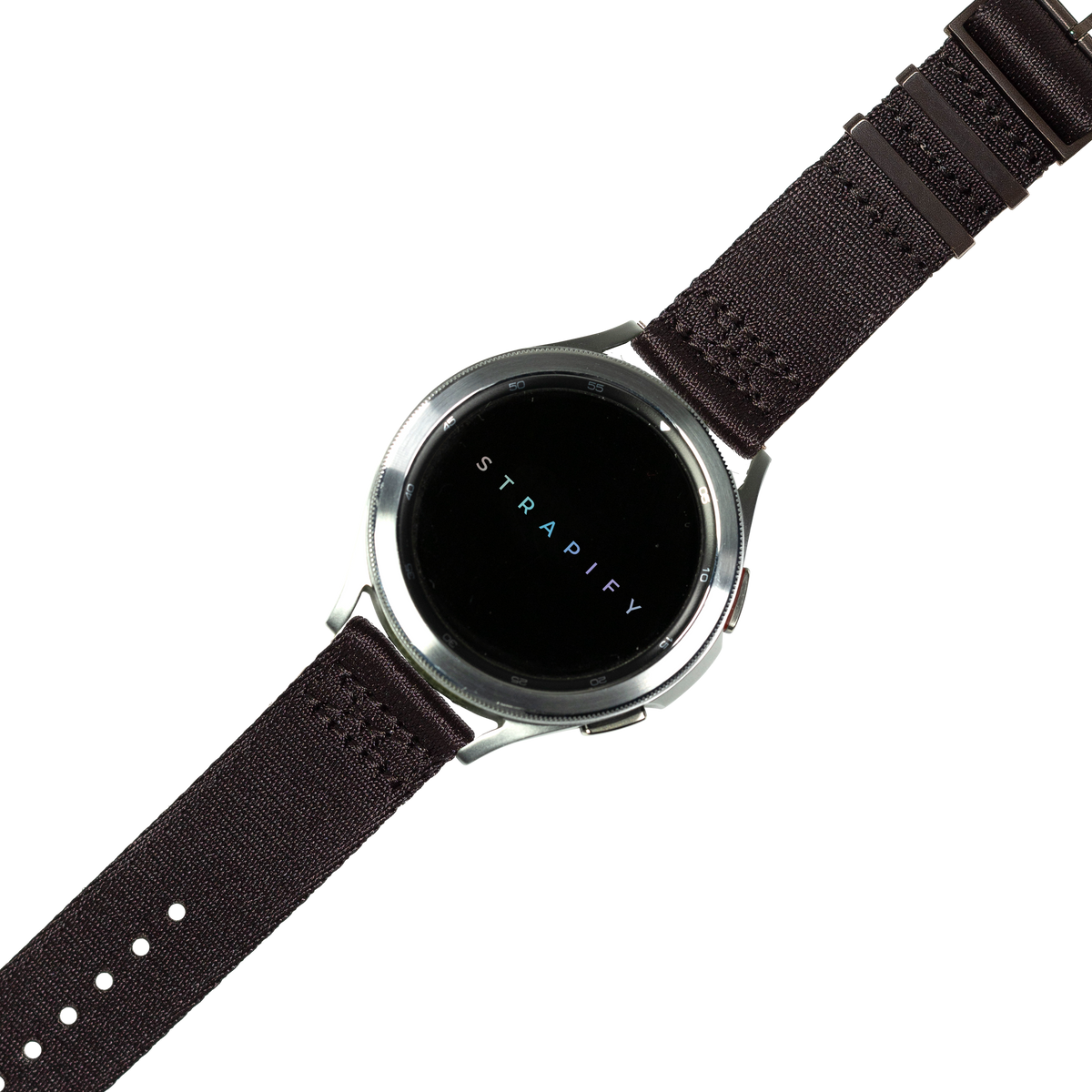 Stealth black ultra militex strap on smartwatch