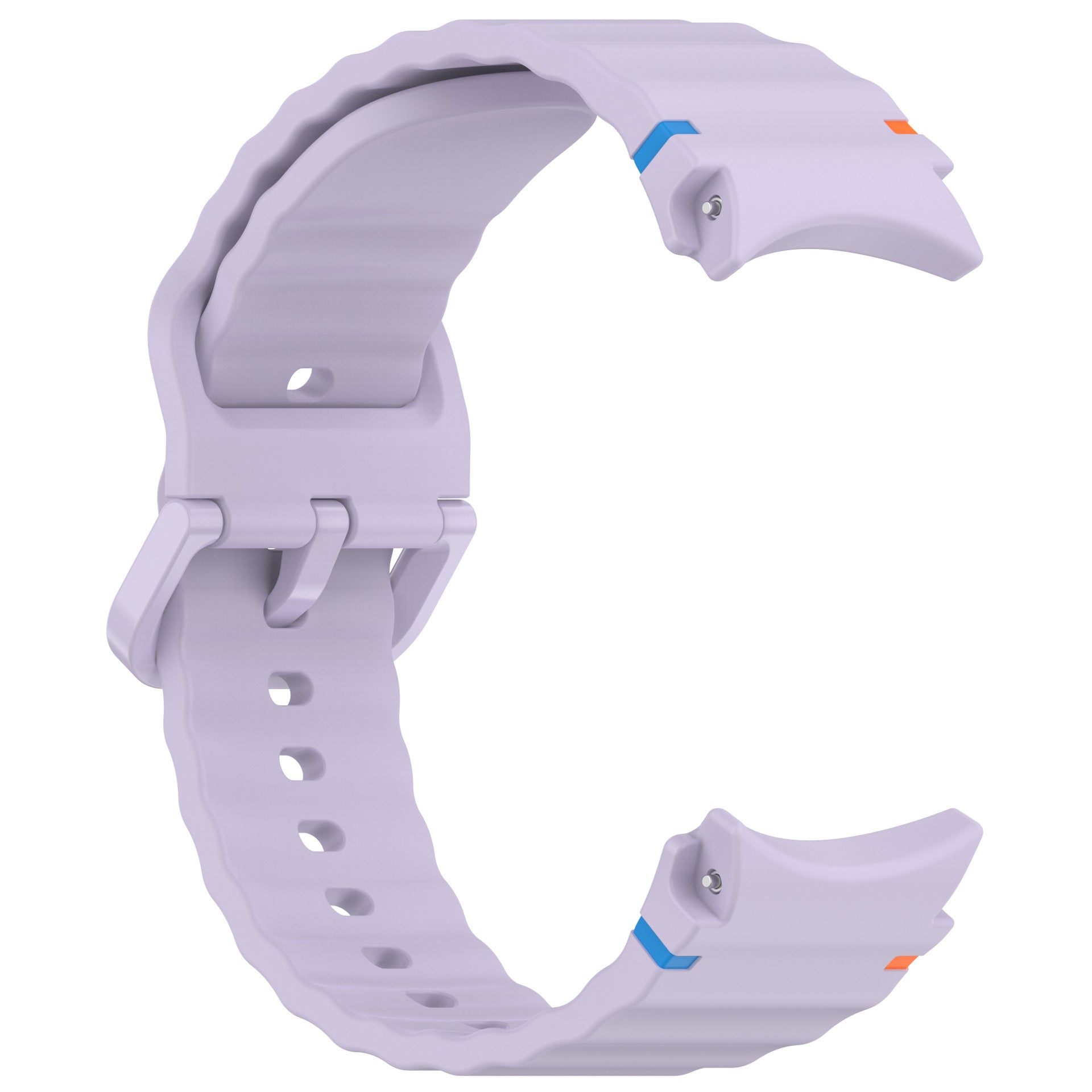 Lavender silicone sports watch band with stitch design and quick-release pins for Galaxy Watch 4-7 and Vivomove HR