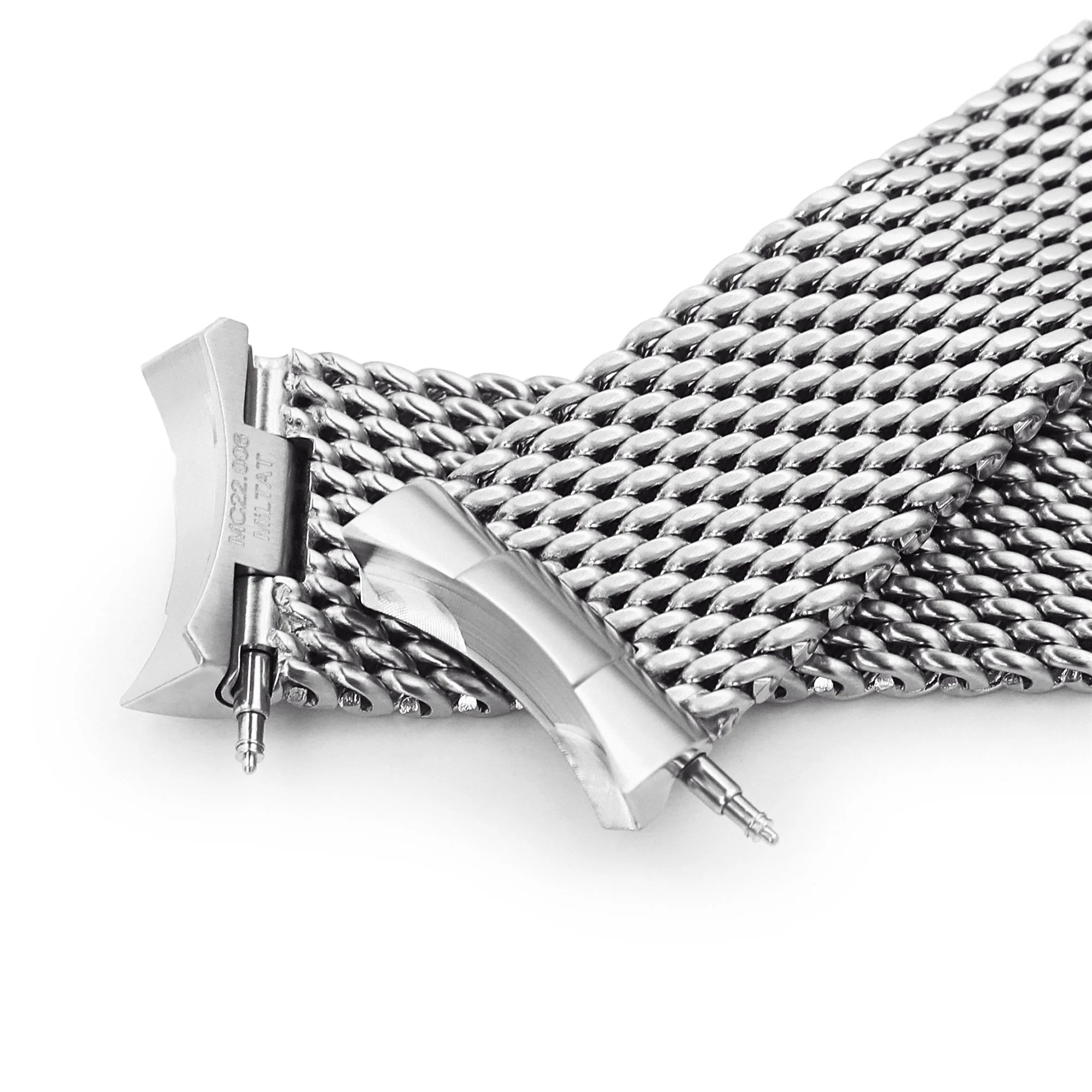 Strapcode Massy Mesh Bracelet for Seiko SKX007 watch band with secure end links and quick-release pins