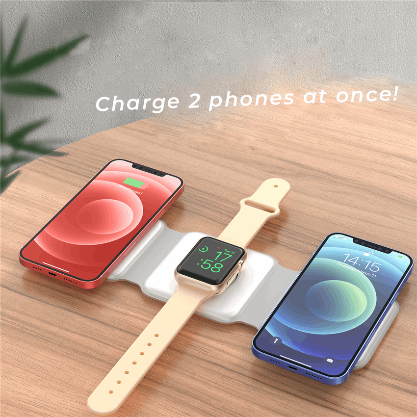 Charging Dock - Folding 3 in 1 MagSafe Compatible with Apple Watch!