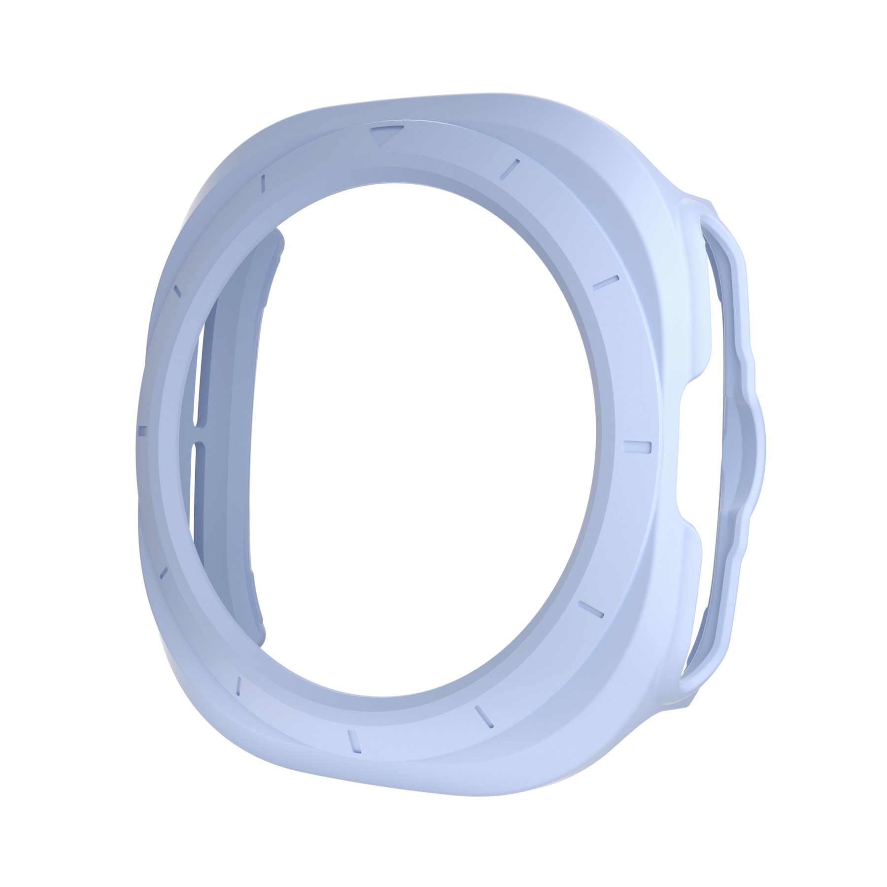 Light blue protective TPU case for Galaxy Watch Ultra with rounded corners and reinforced edges