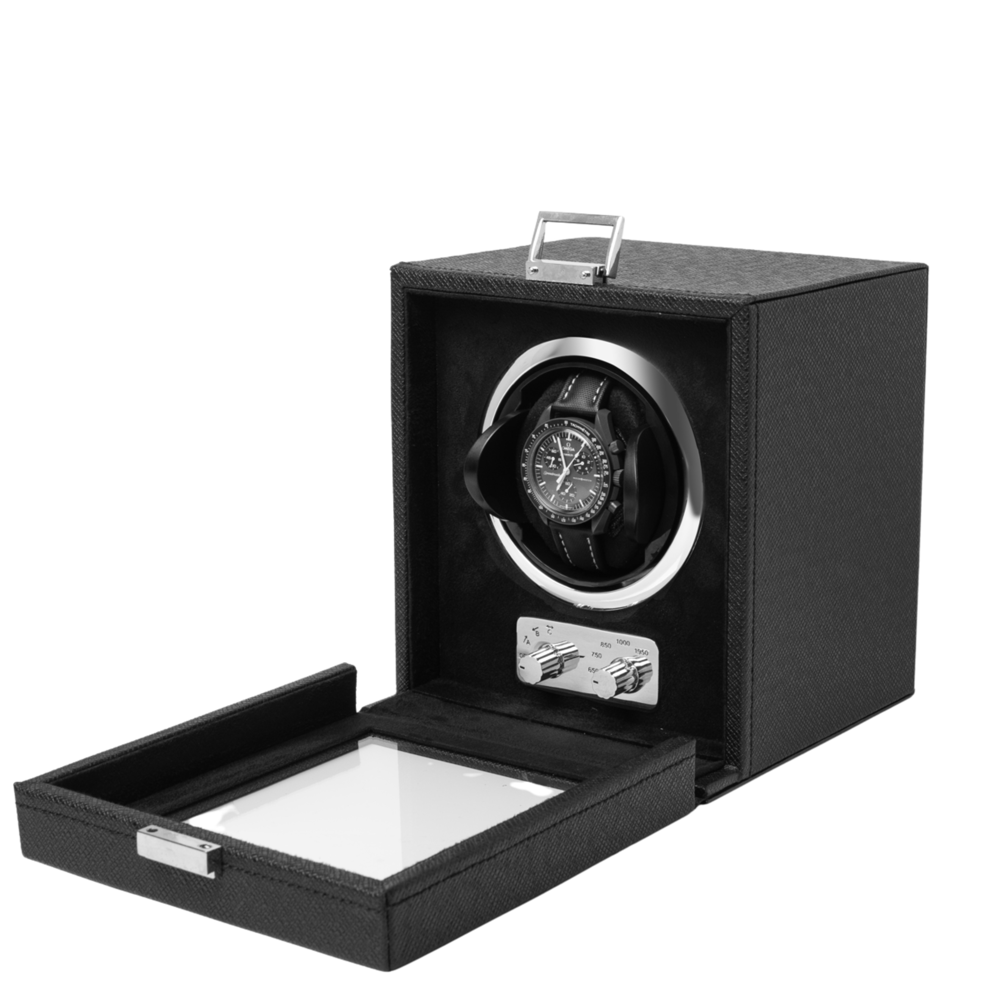 Watch Winder - Saffiano Leather (Single/Double) | Black