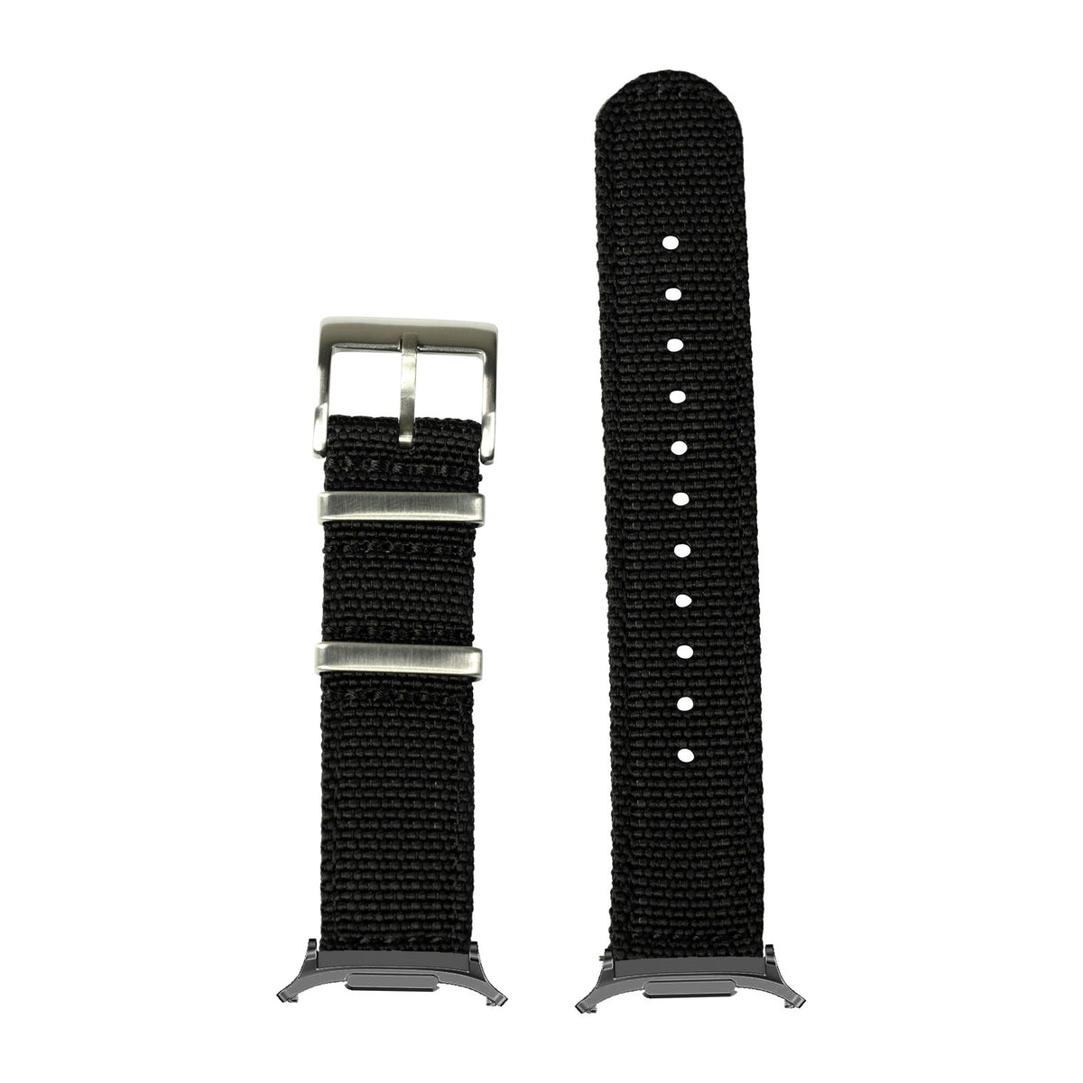 Alpha Militex - Black for the Galaxy Watch 8, 9 and Ultra with Grey adapter fitted