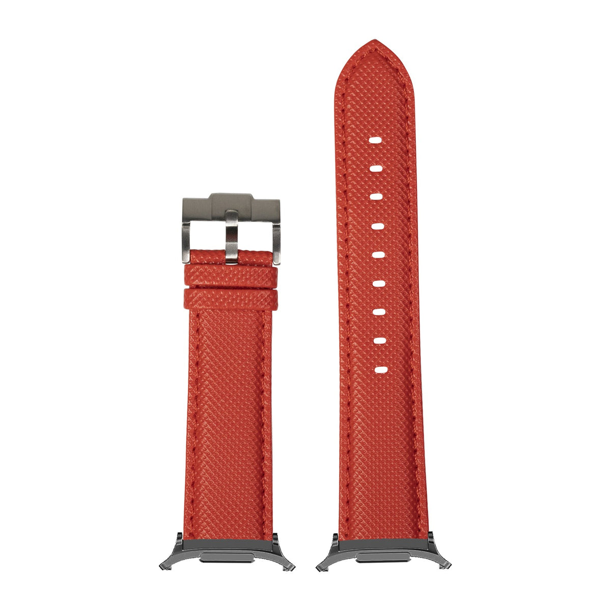 Sailcloth - Red for the Galaxy Watch 8, 9 and Ultra with Grey adapter fitted