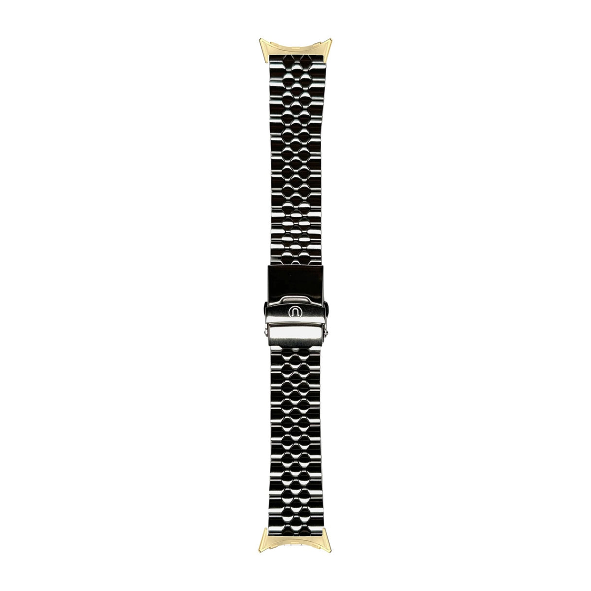 Straight End Snakeskin Bracelet (18/20/22mm) Gold with Google Pixel Spring Bar Adapters - Wear Any 20mm Strap! for Pixel Watch 3-5 45mm