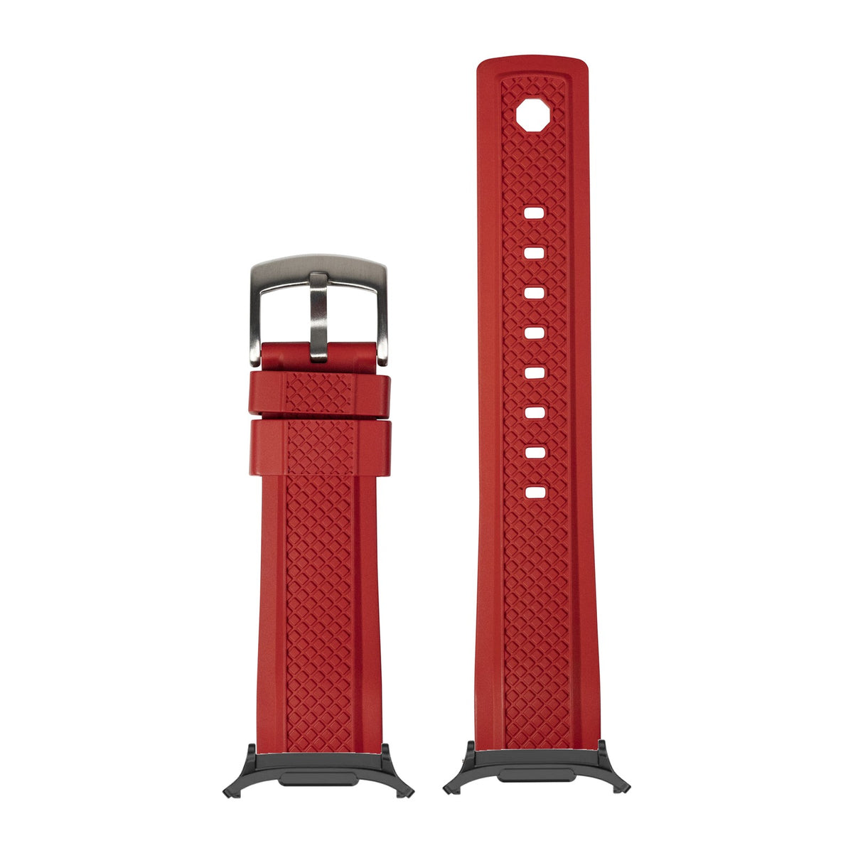 GridLock FKM Rubber - Red for the Galaxy Watch 8, 9 and Ultra with adapter fitted
