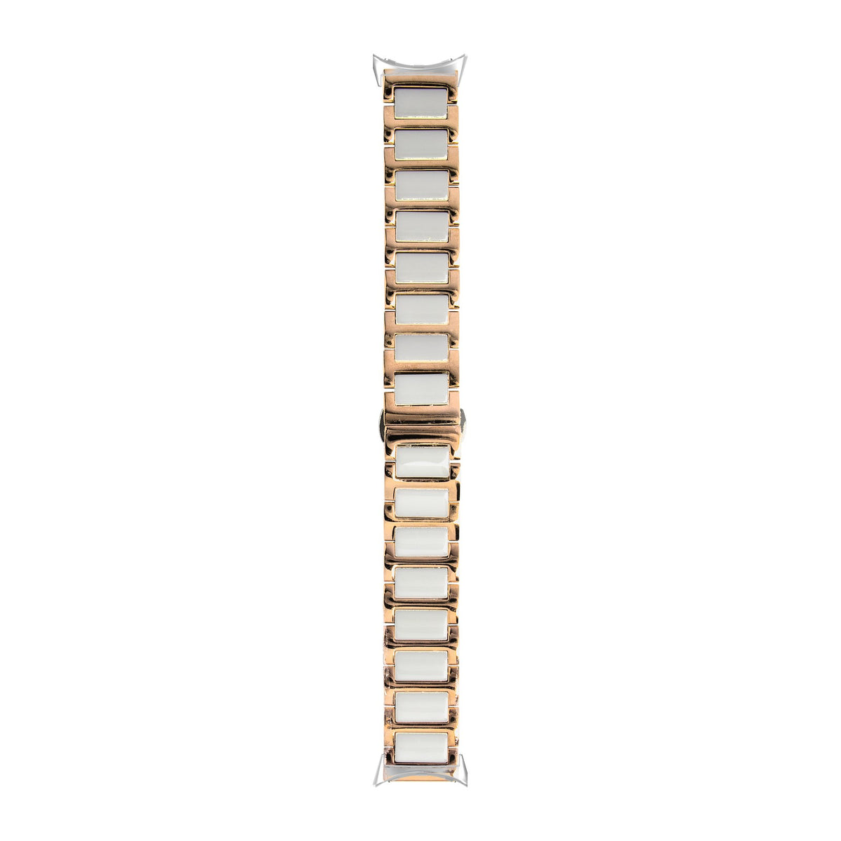 Ceramic Bracelet - Rose Gold Silver with Google Pixel Spring Bar Adapters - Wear Any 20mm Strap! for Pixel Watch 3-5 45mm